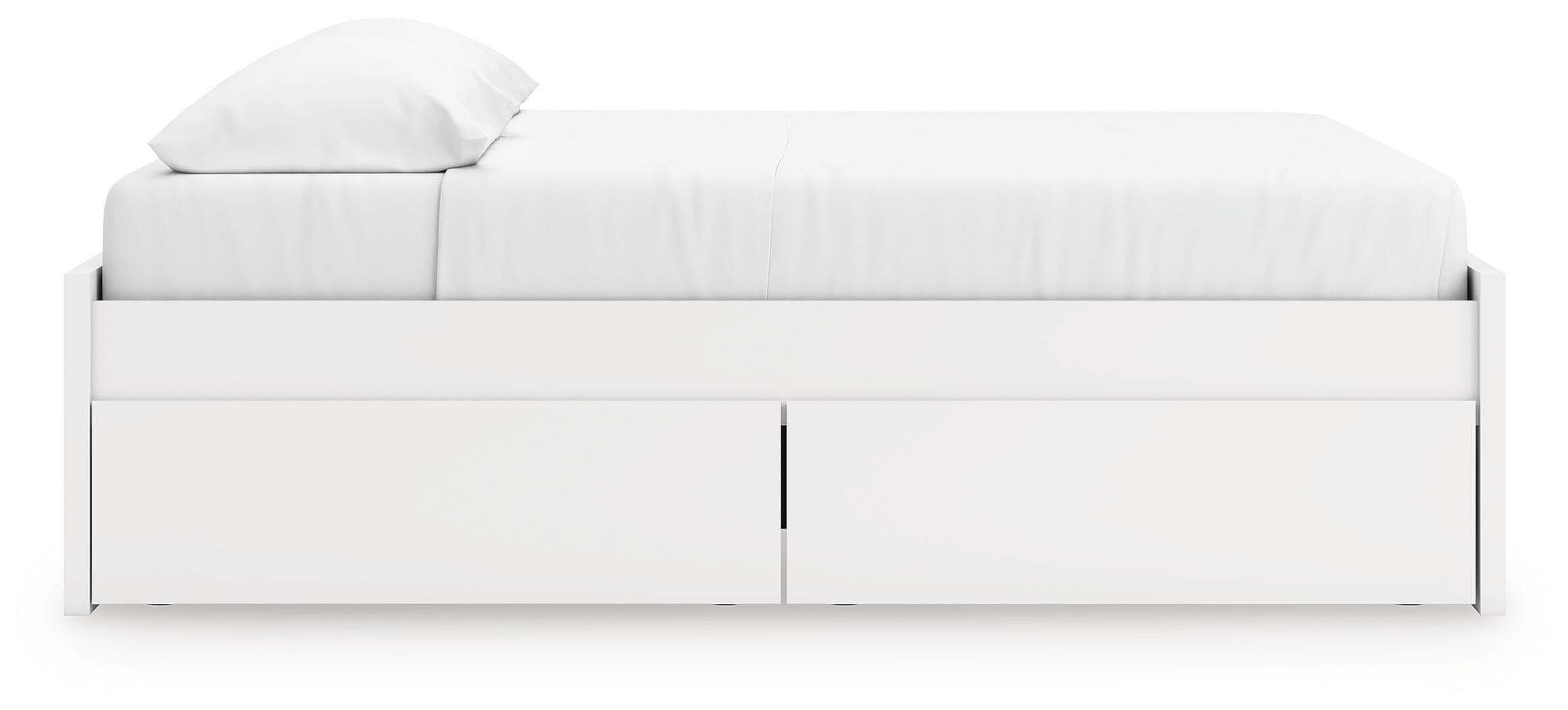 Onita King Platform Bed with 2 Side Storage — White — view 7