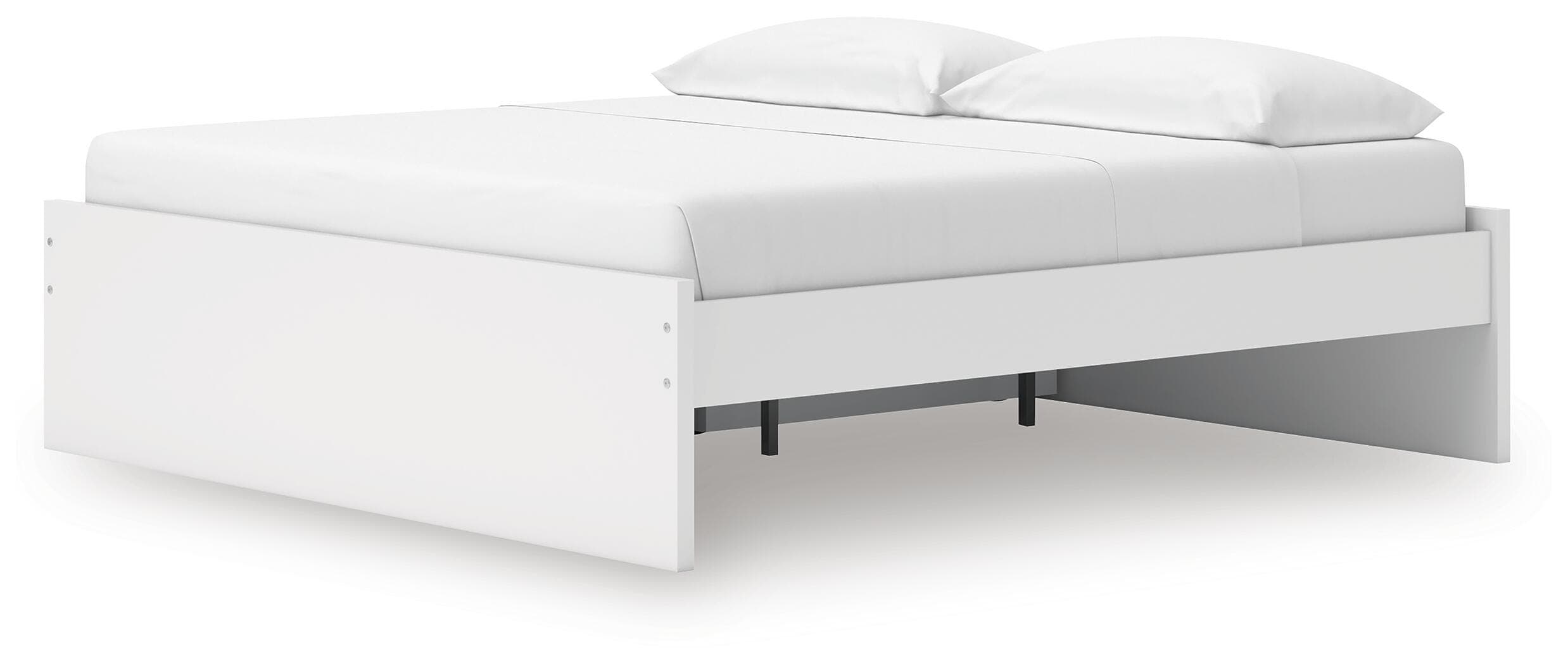 Onita King Platform Bed with 1 Side Storage — White — view 6