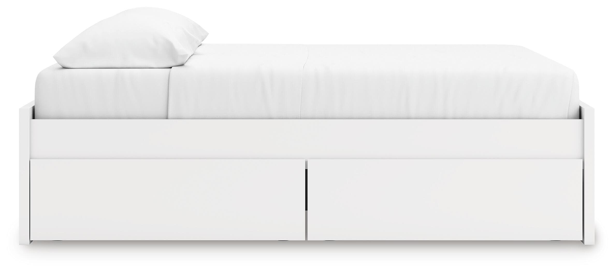 Onita King Platform Bed with 1 Side Storage — White — view 7