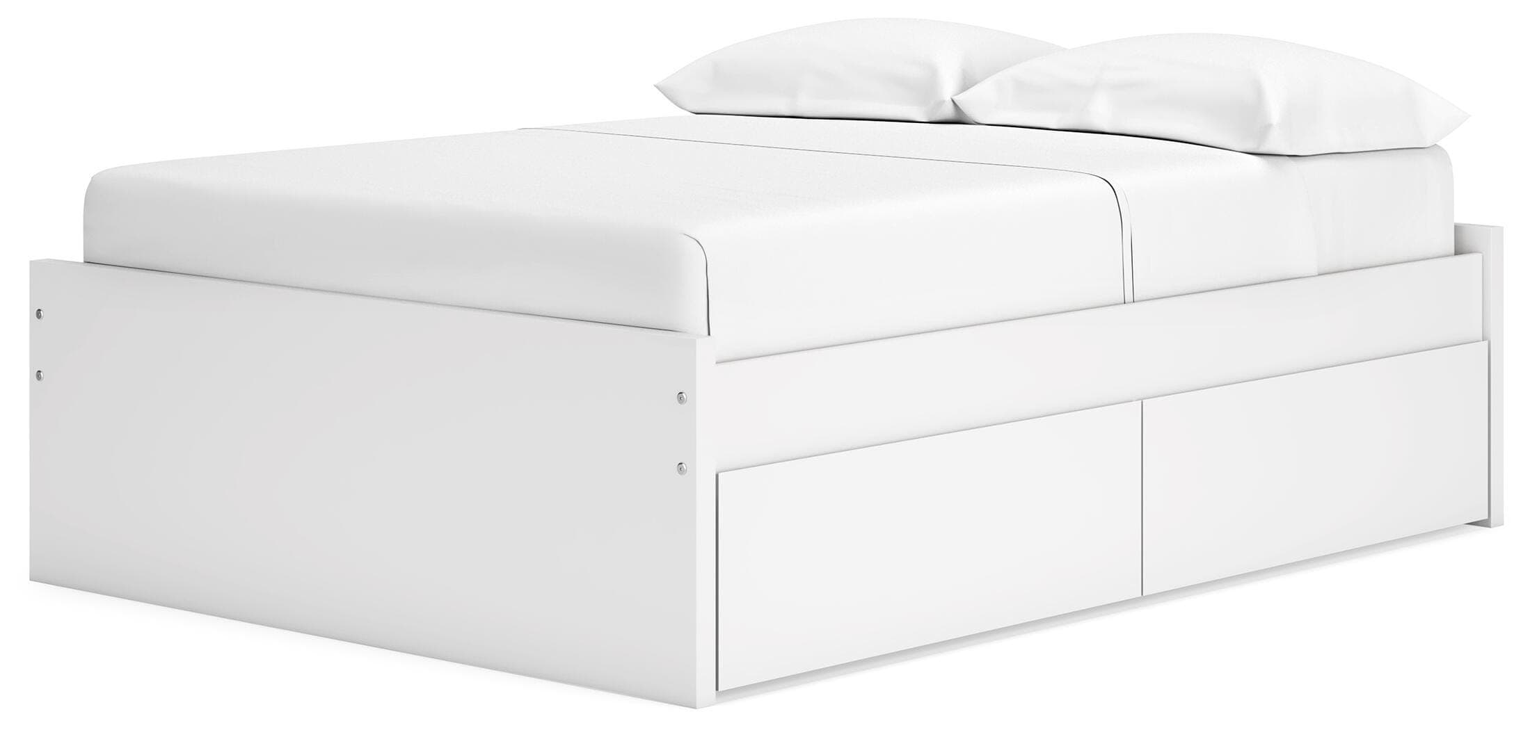 Onita Full Platform Bed with 2 Side Storage — White — view 4