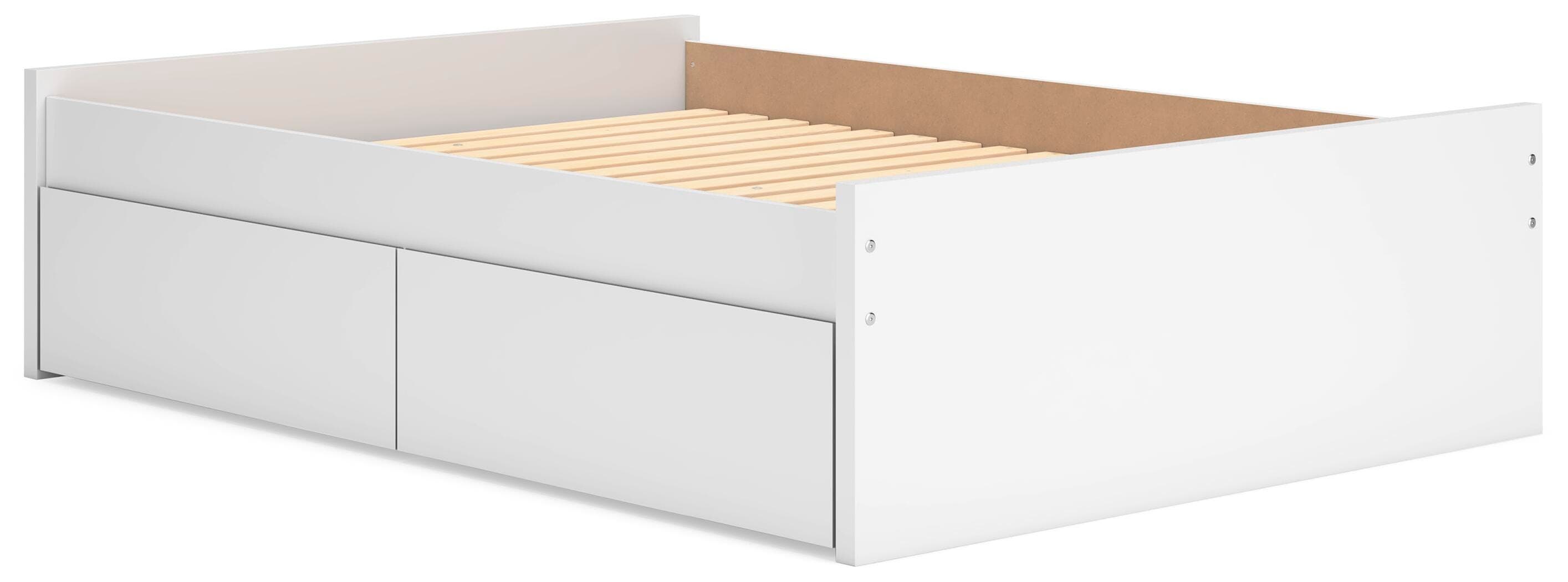 Onita Full Platform Bed with 2 Side Storage — White — view 3