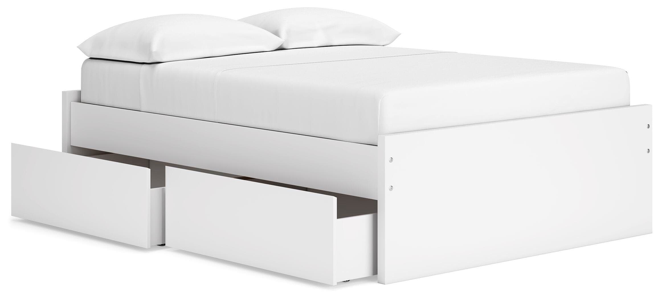 Onita Full Platform Bed with 2 Side Storage — White — view 5