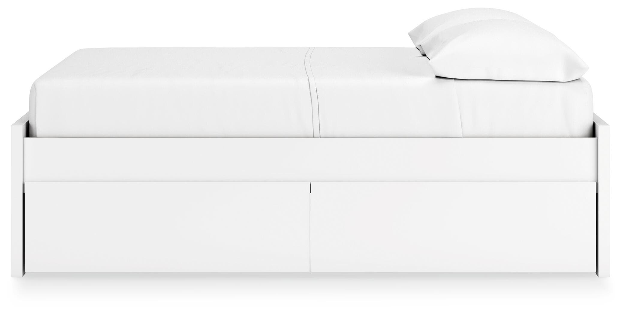 Onita Full Platform Bed with 2 Side Storage — White — view 8