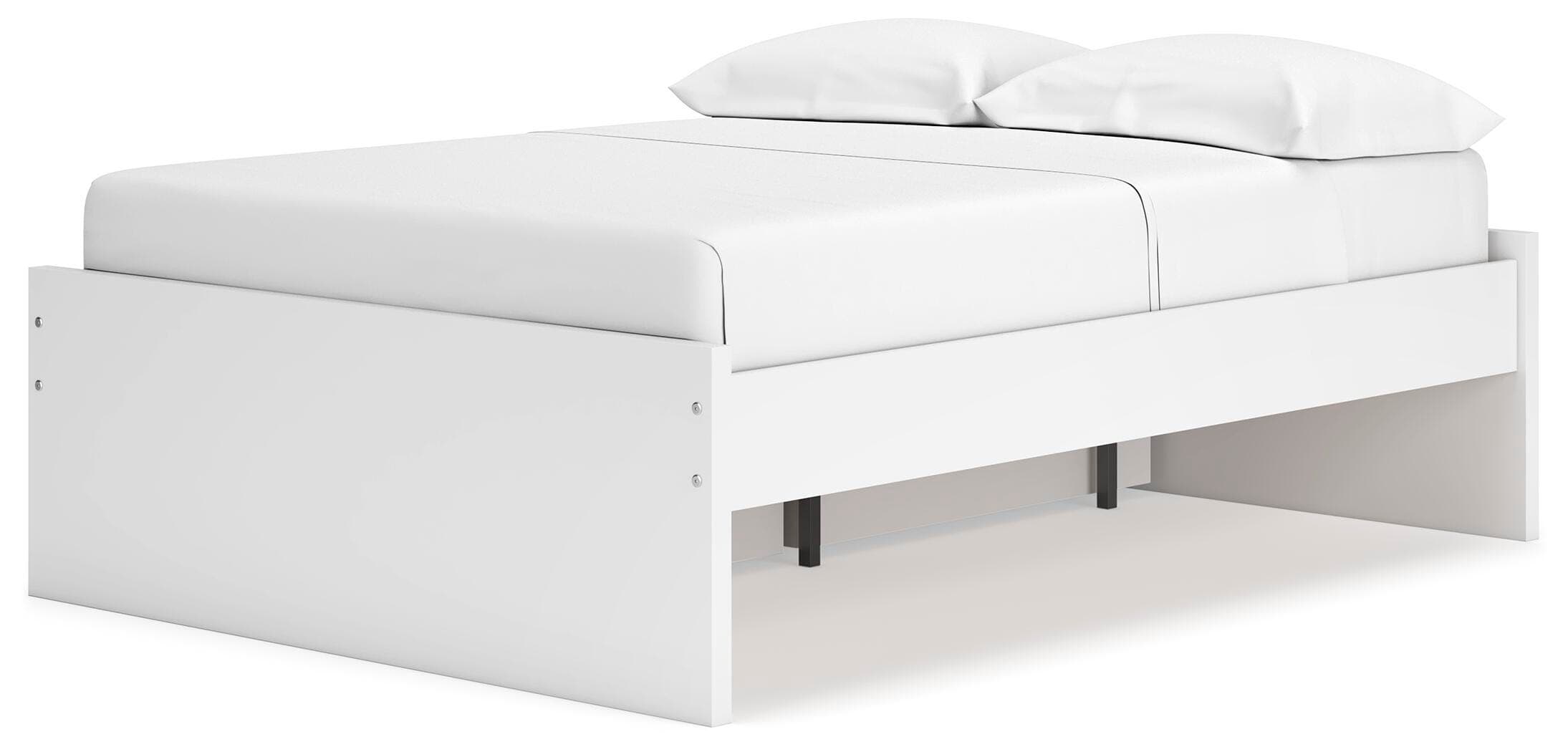 Onita Full Platform Bed with 1 Side Storage — White — view 2
