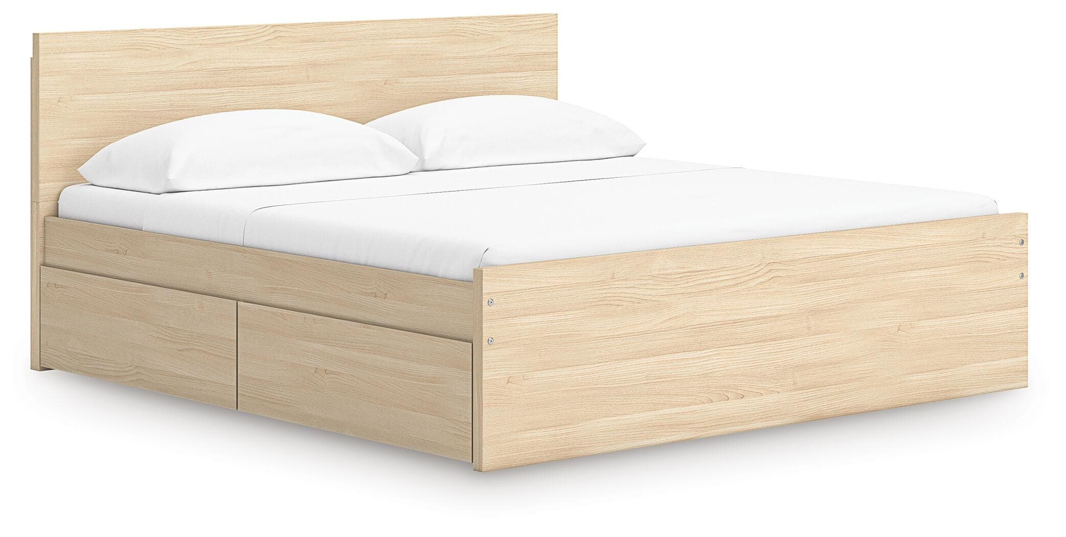 Onita King Panel Platform Bed with 2 Side Storage
