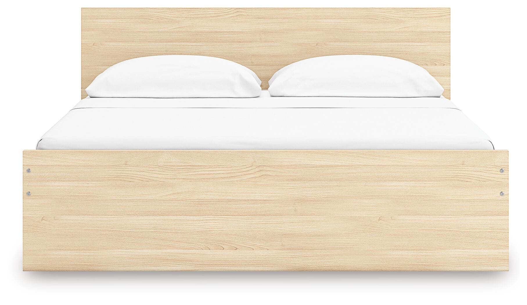 Onita King Panel Platform Bed with 2 Side Storage — Natural — view 5