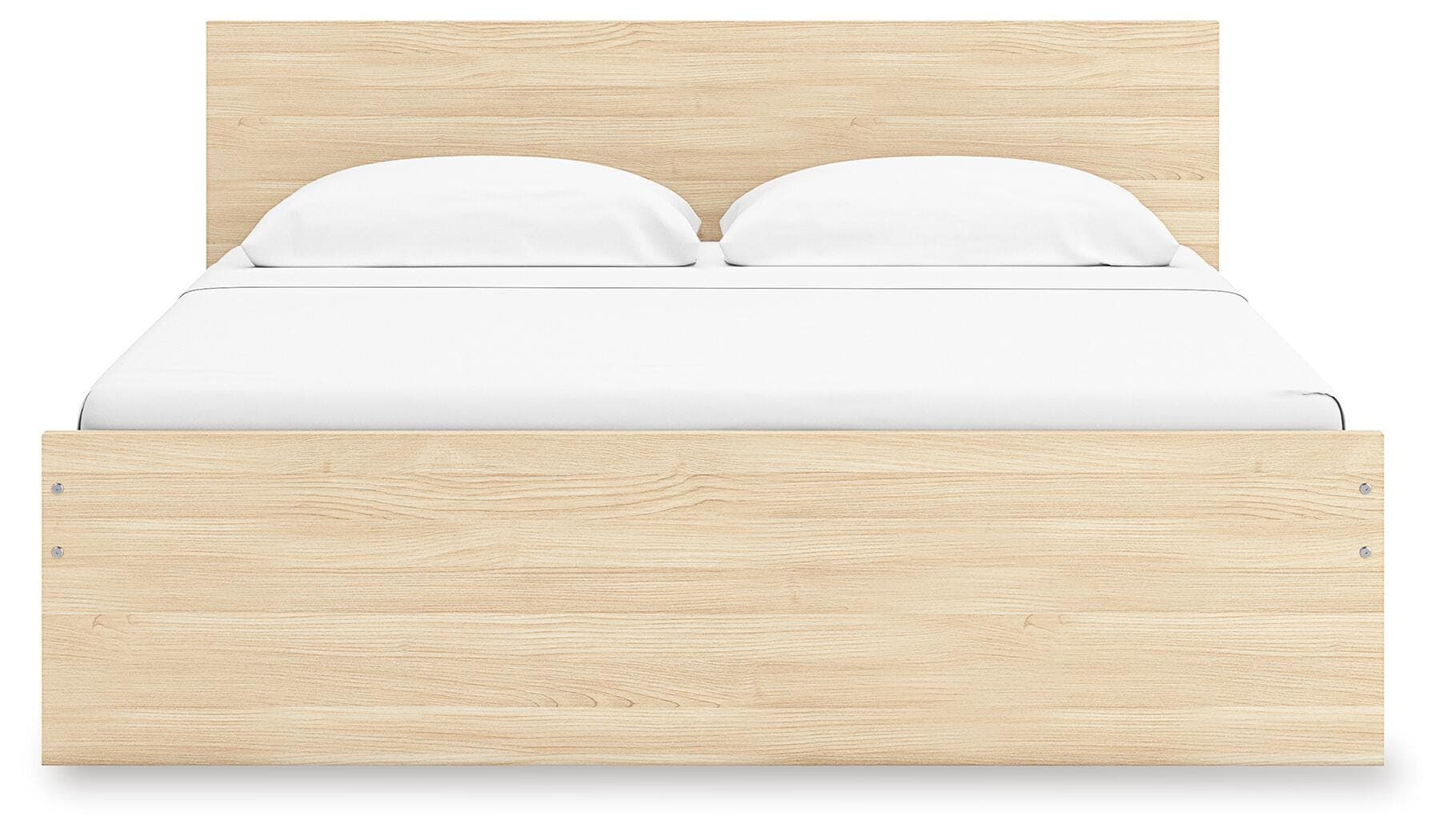 Onita King Panel Platform Bed with 1 Side Storage — Natural — view 5