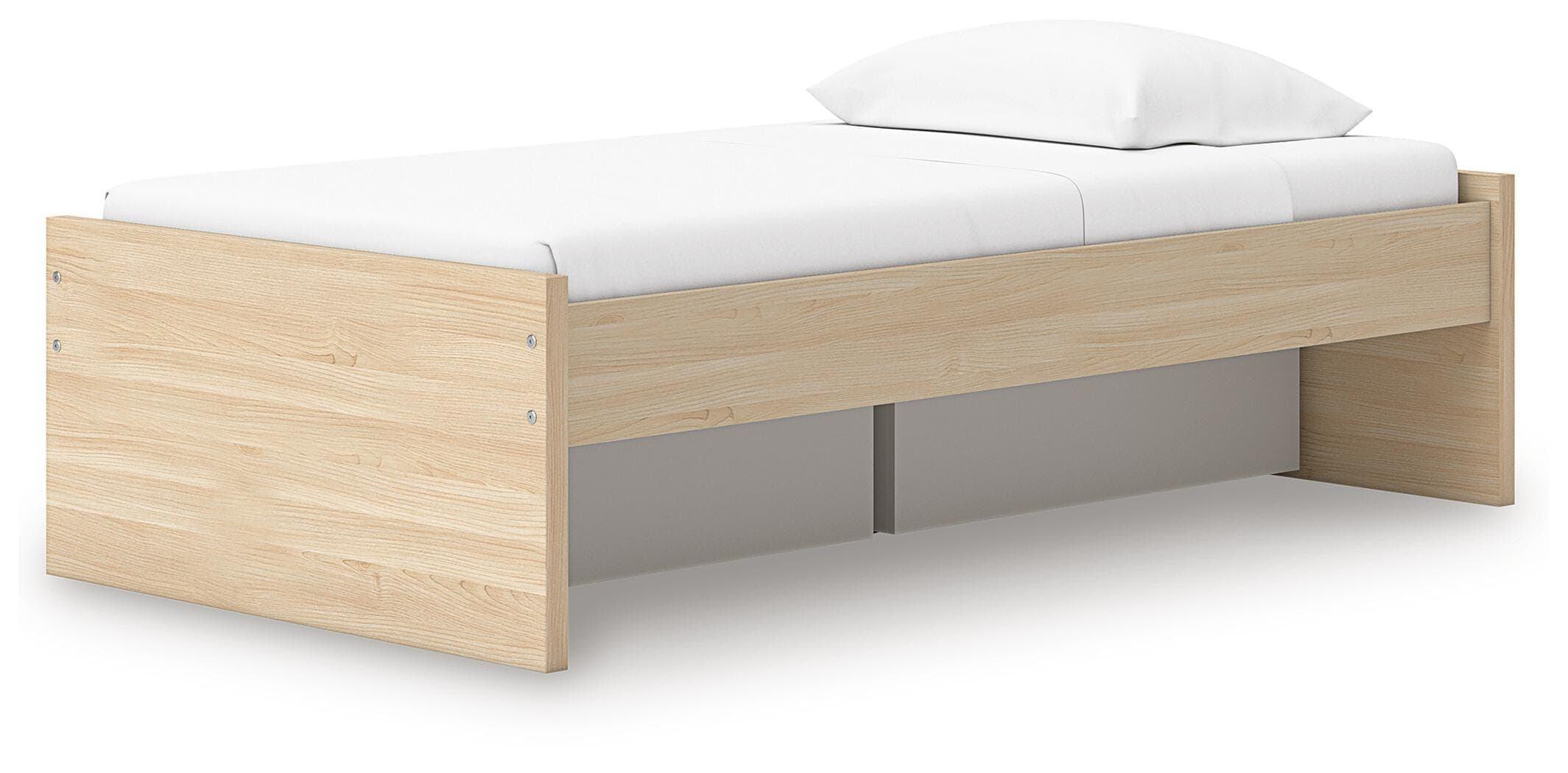 Onita Twin Platform Bed with 1 Side Storage — Natural — view 6