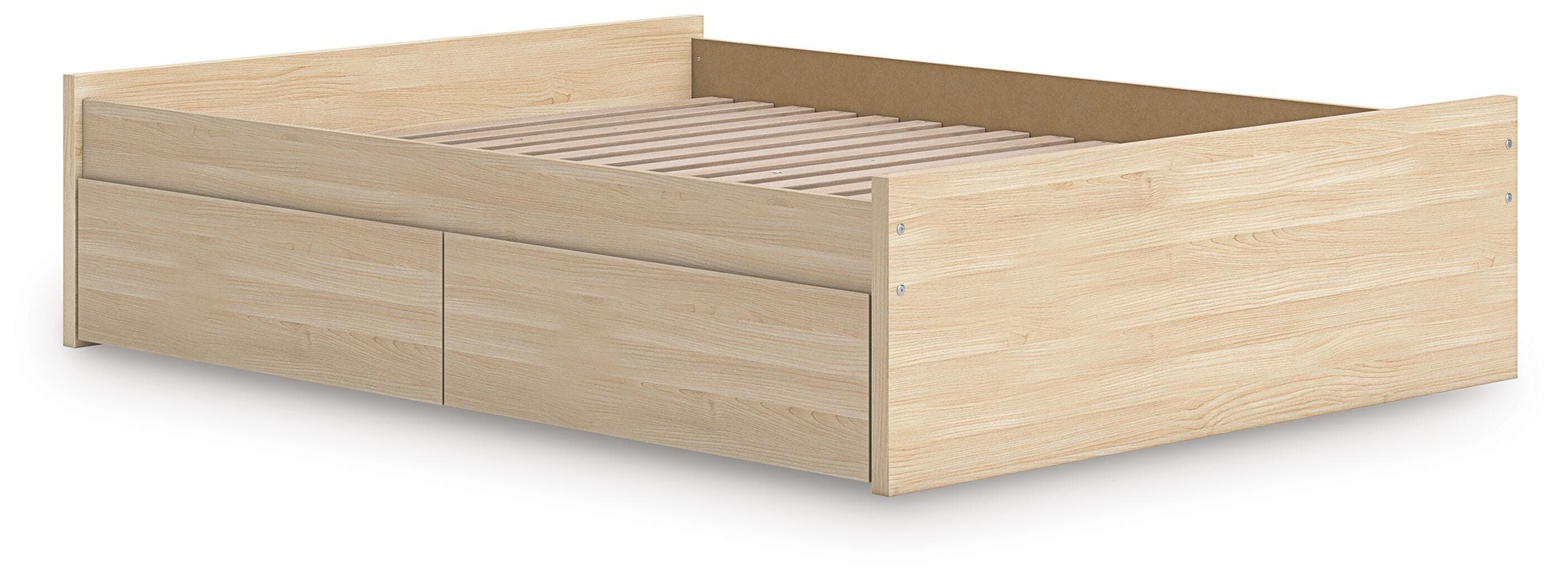 Onita Queen Platform Bed with 2 Side Storage — Natural — view 4