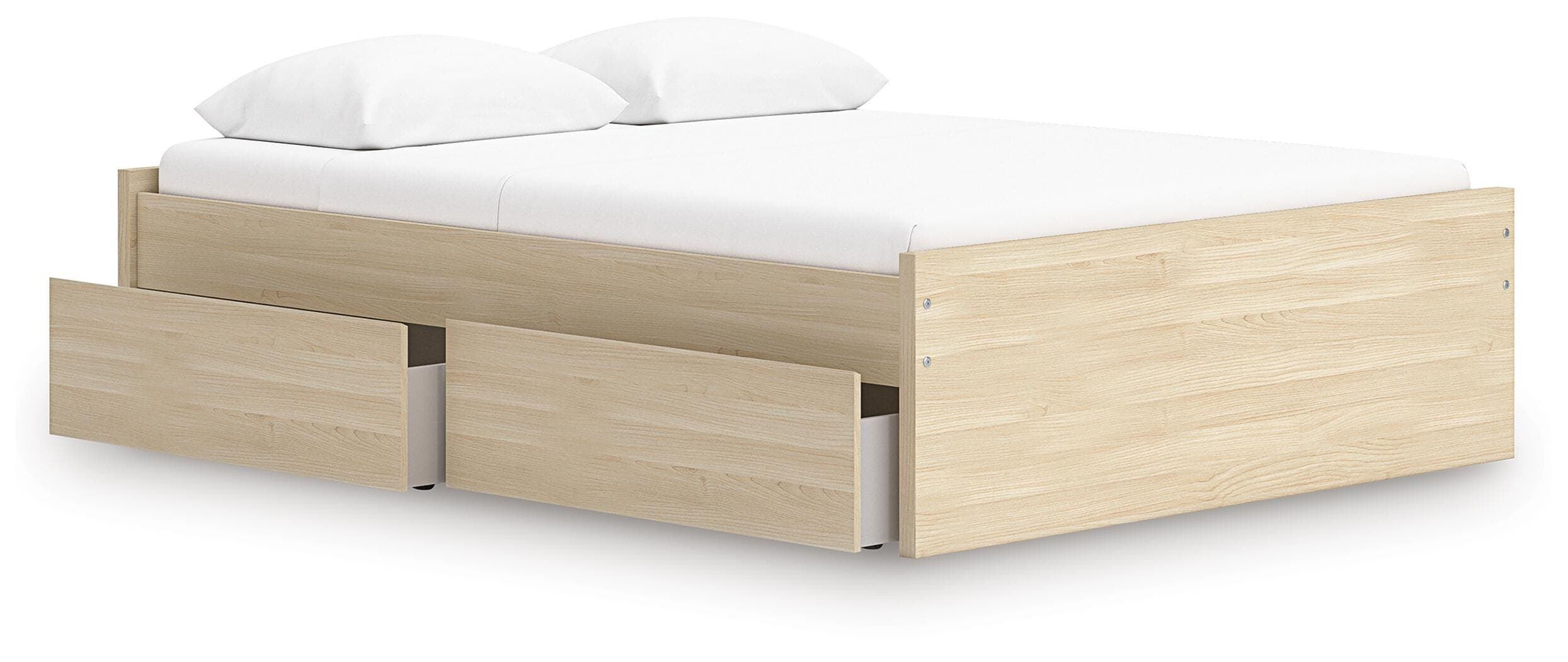 Onita Queen Platform Bed with 2 Side Storage — Natural — view 3