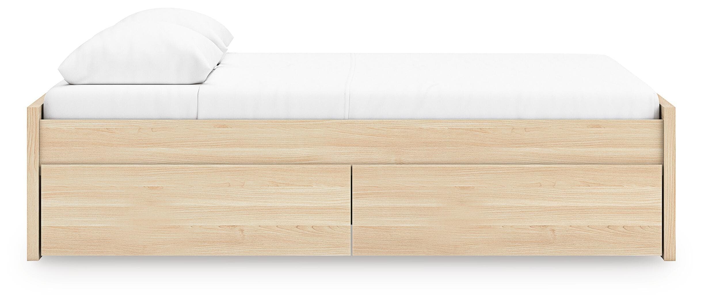 Onita Queen Platform Bed with 2 Side Storage — Natural — view 7