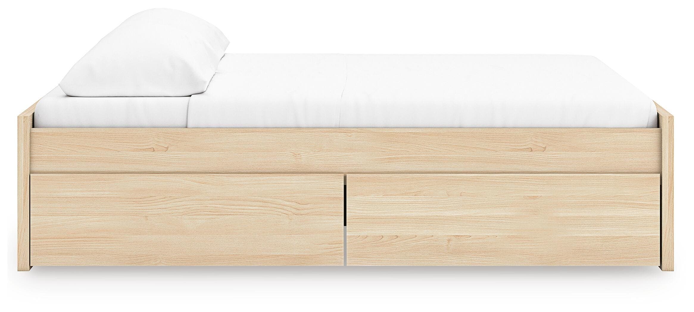 Onita King Platform Bed with 2 Side Storage — Natural — view 7
