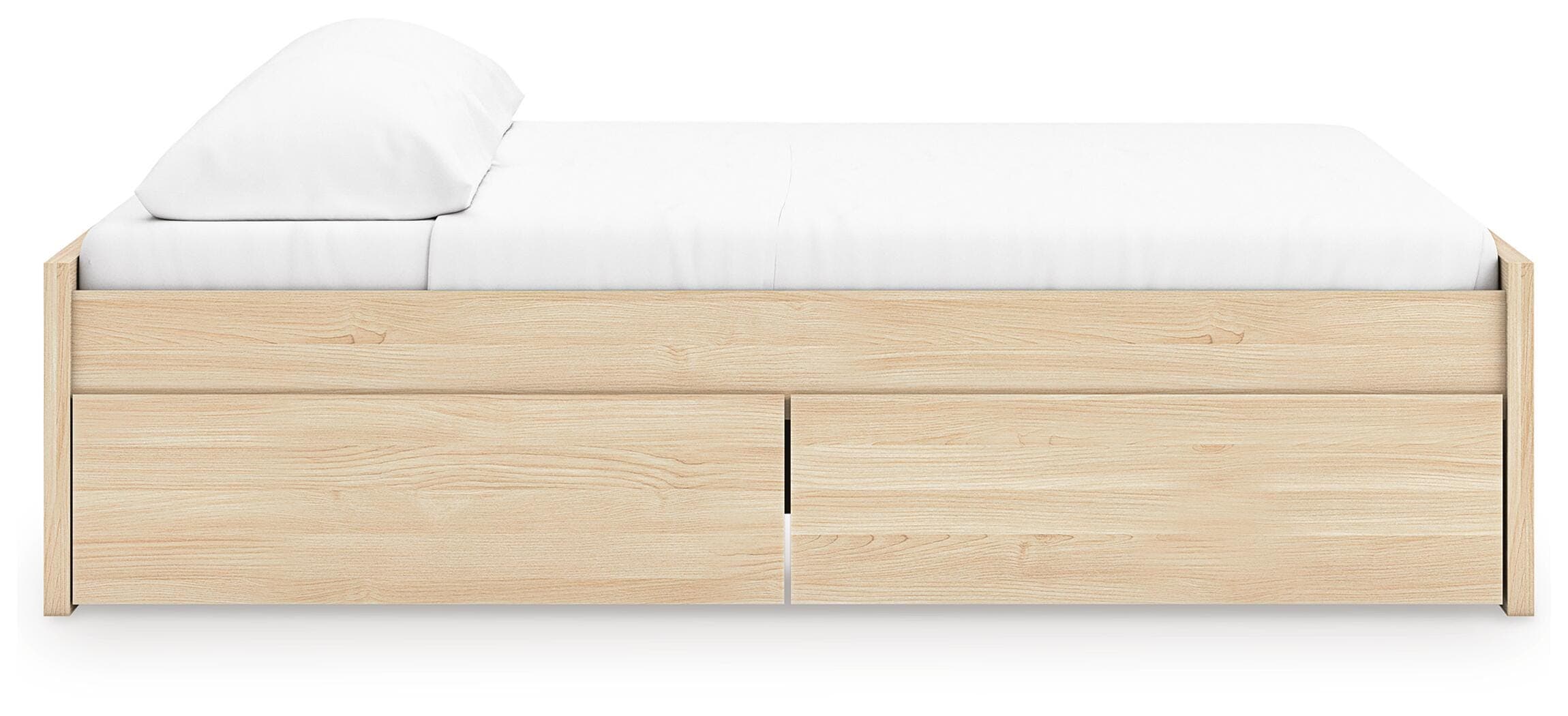 Onita King Platform Bed with 1 Side Storage — Natural — view 7