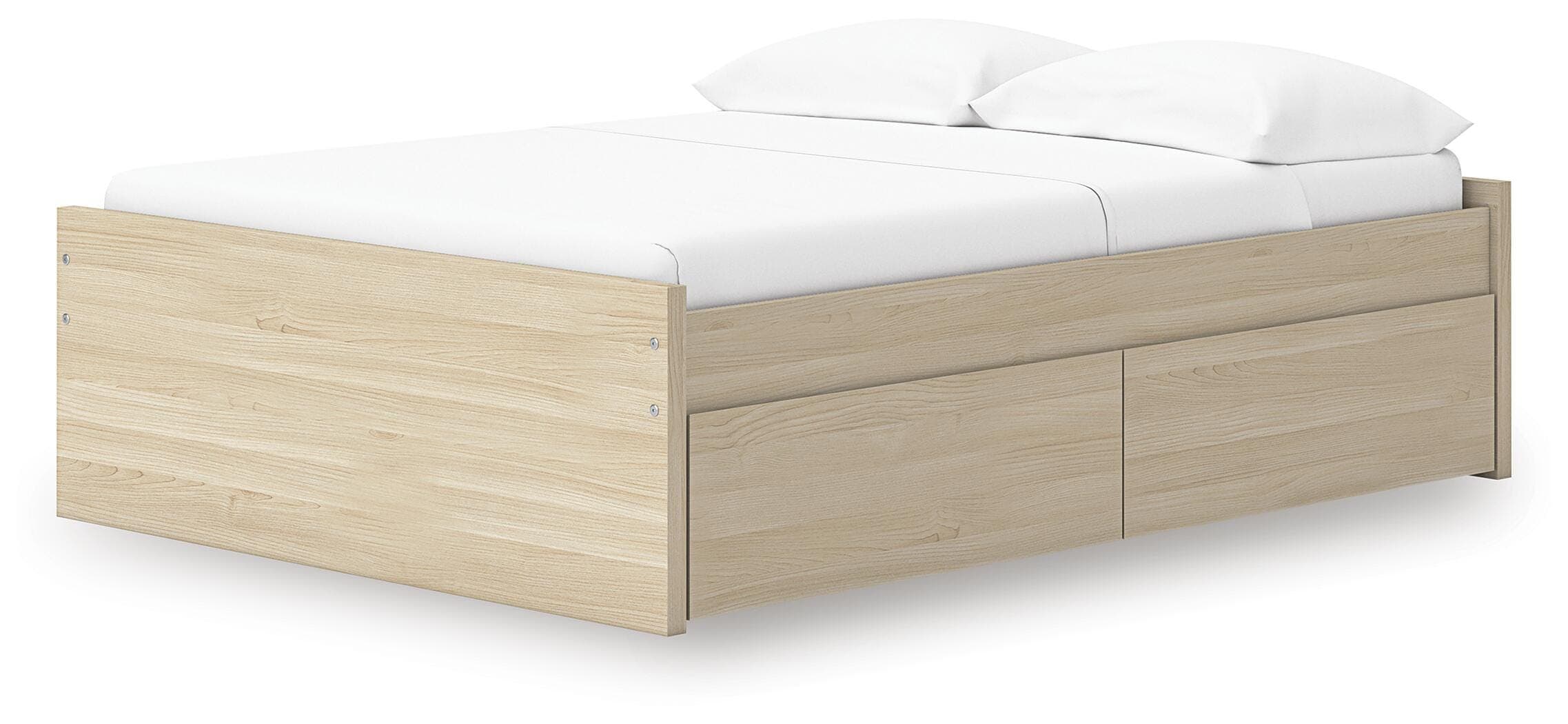 Onita Full Platform Bed with 2 Side Storage — Natural — view 6