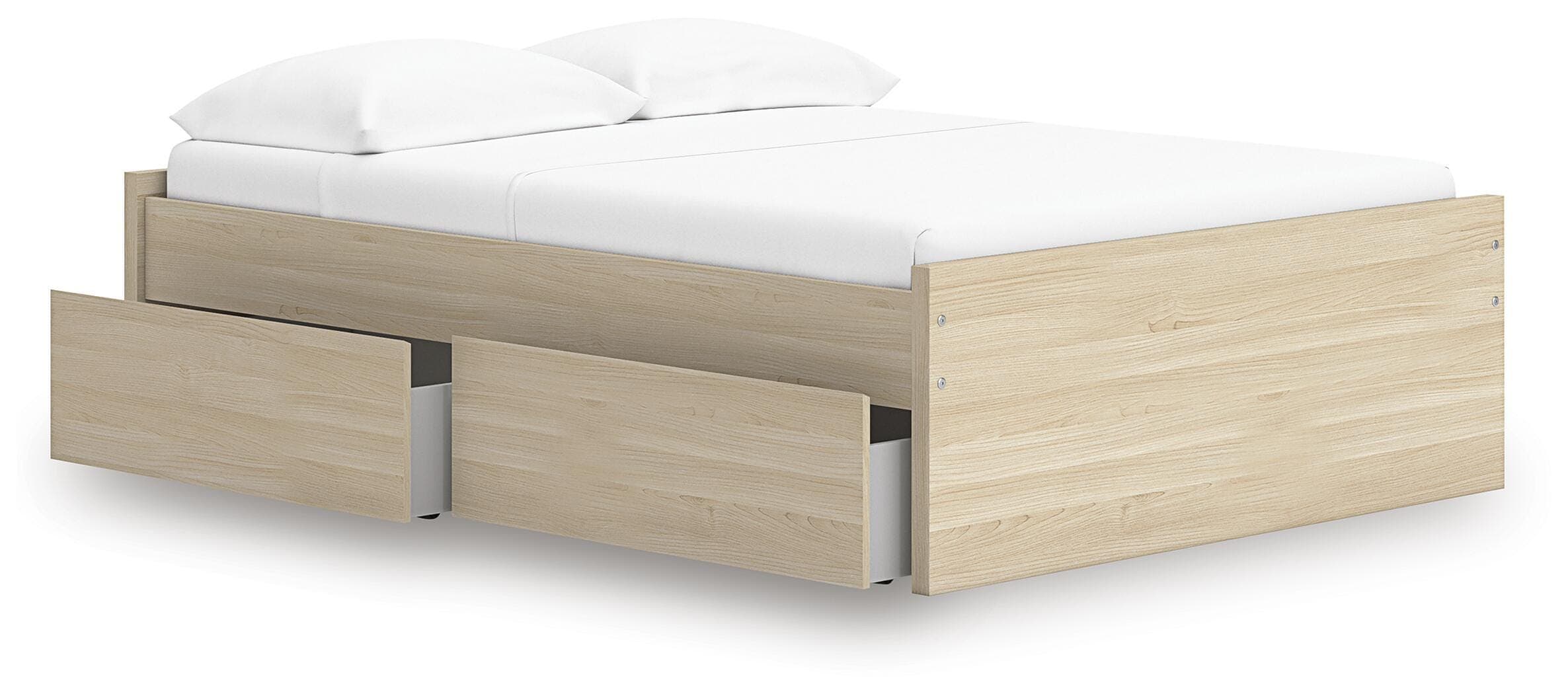 Onita Full Platform Bed with 2 Side Storage — Natural — view 3