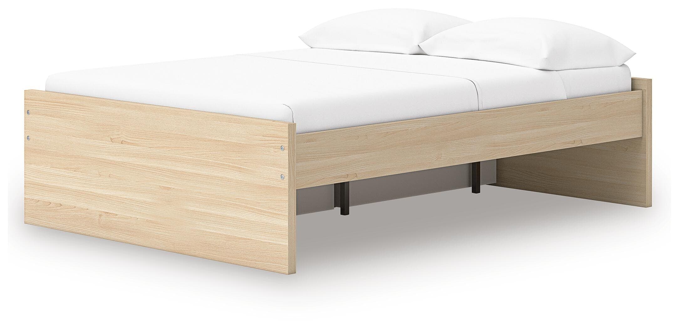 Onita Full Platform Bed with 1 Side Storage — Natural — view 6