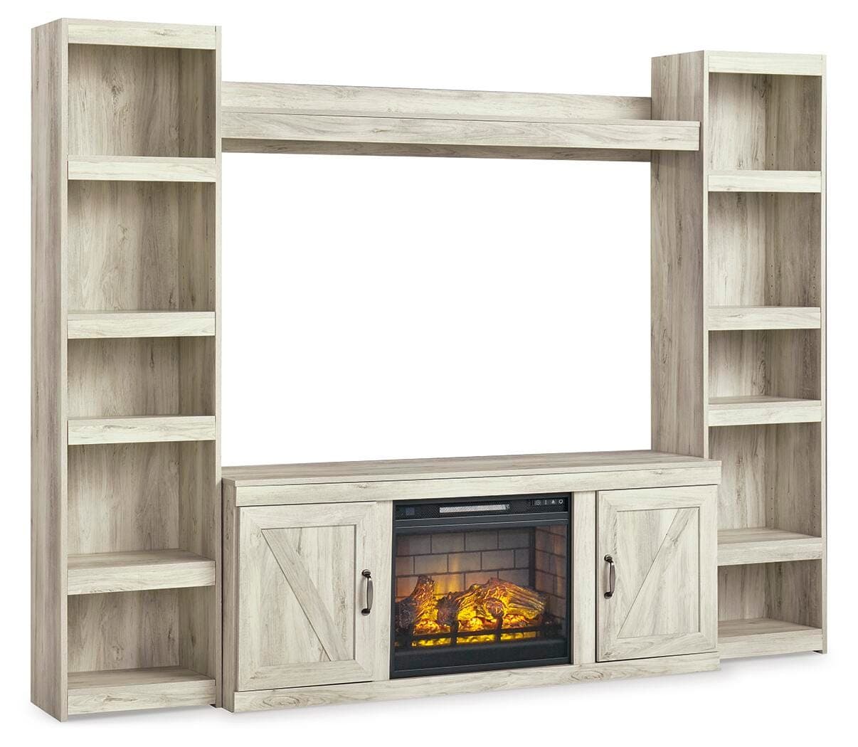 Bellaby 4-Piece Entertainment Center with Electric Fireplace — White — view 2