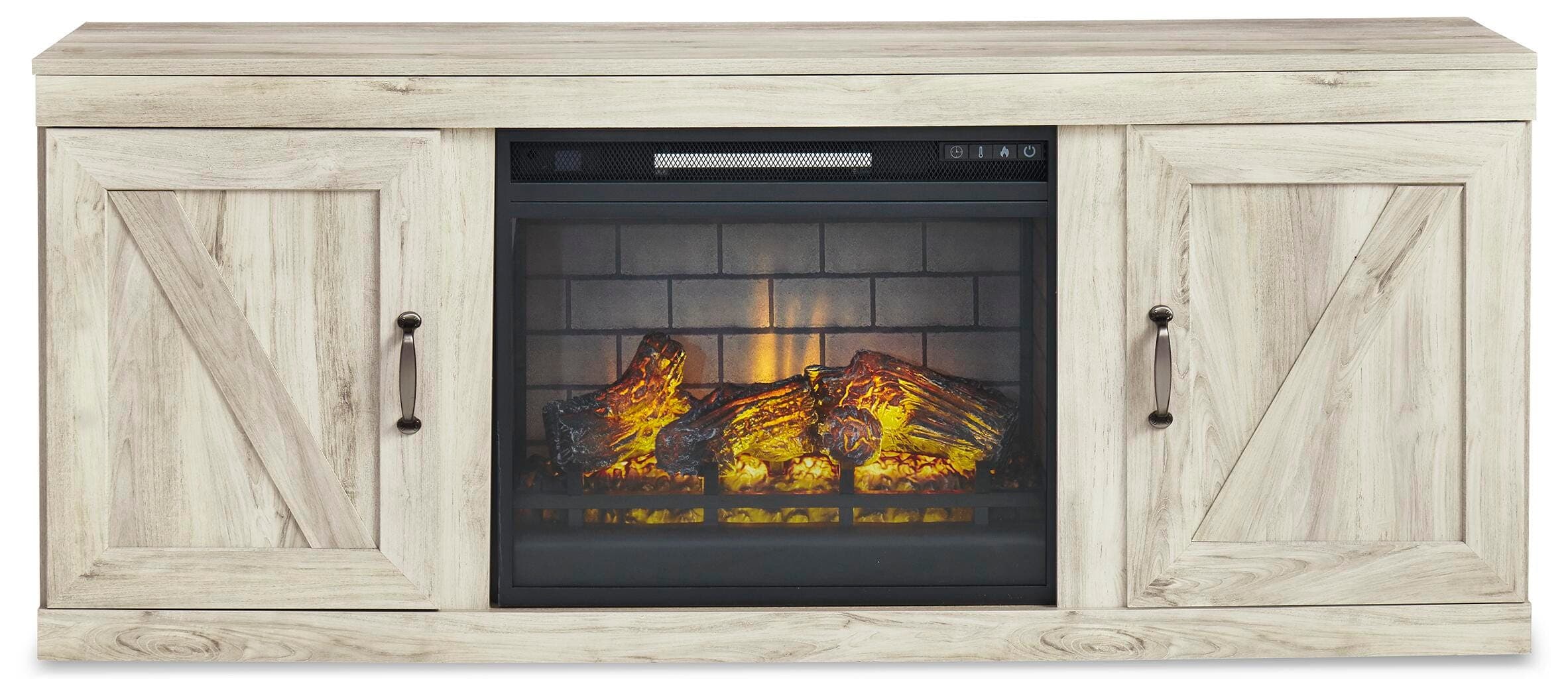 Bellaby 4-Piece Entertainment Center with Electric Fireplace — White — view 4