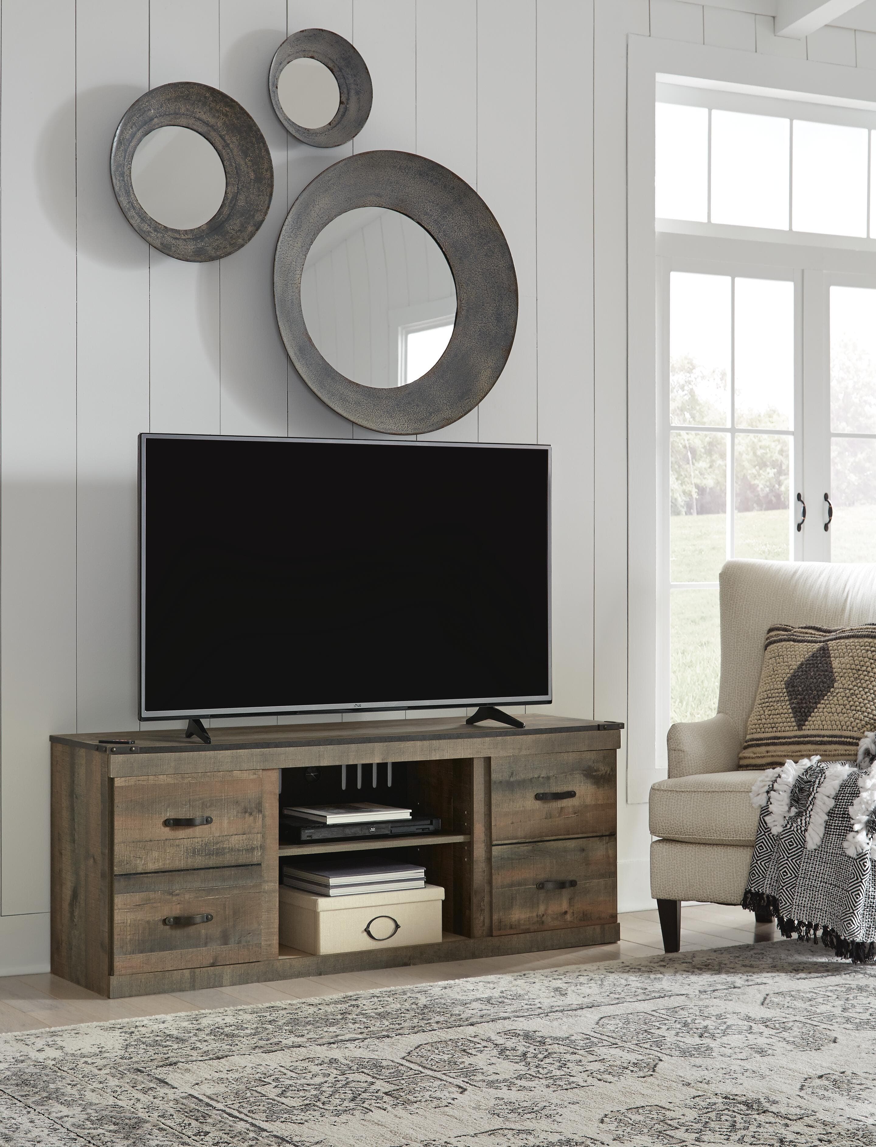 Trinell 60" TV Stand — Brown/Beige — view 2