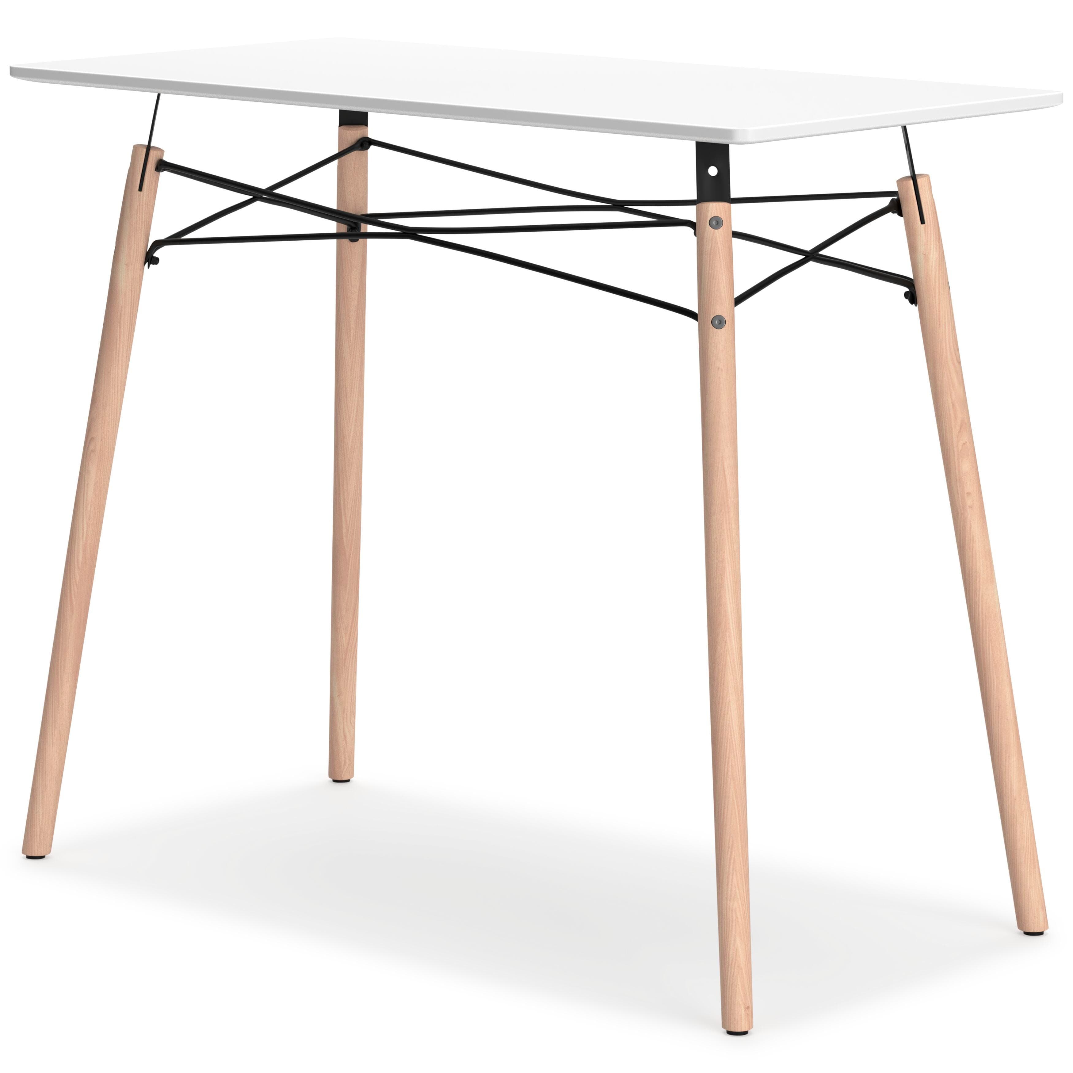 Jaspeni Home Office Desk — White, Black/Gray & Natural — view 4