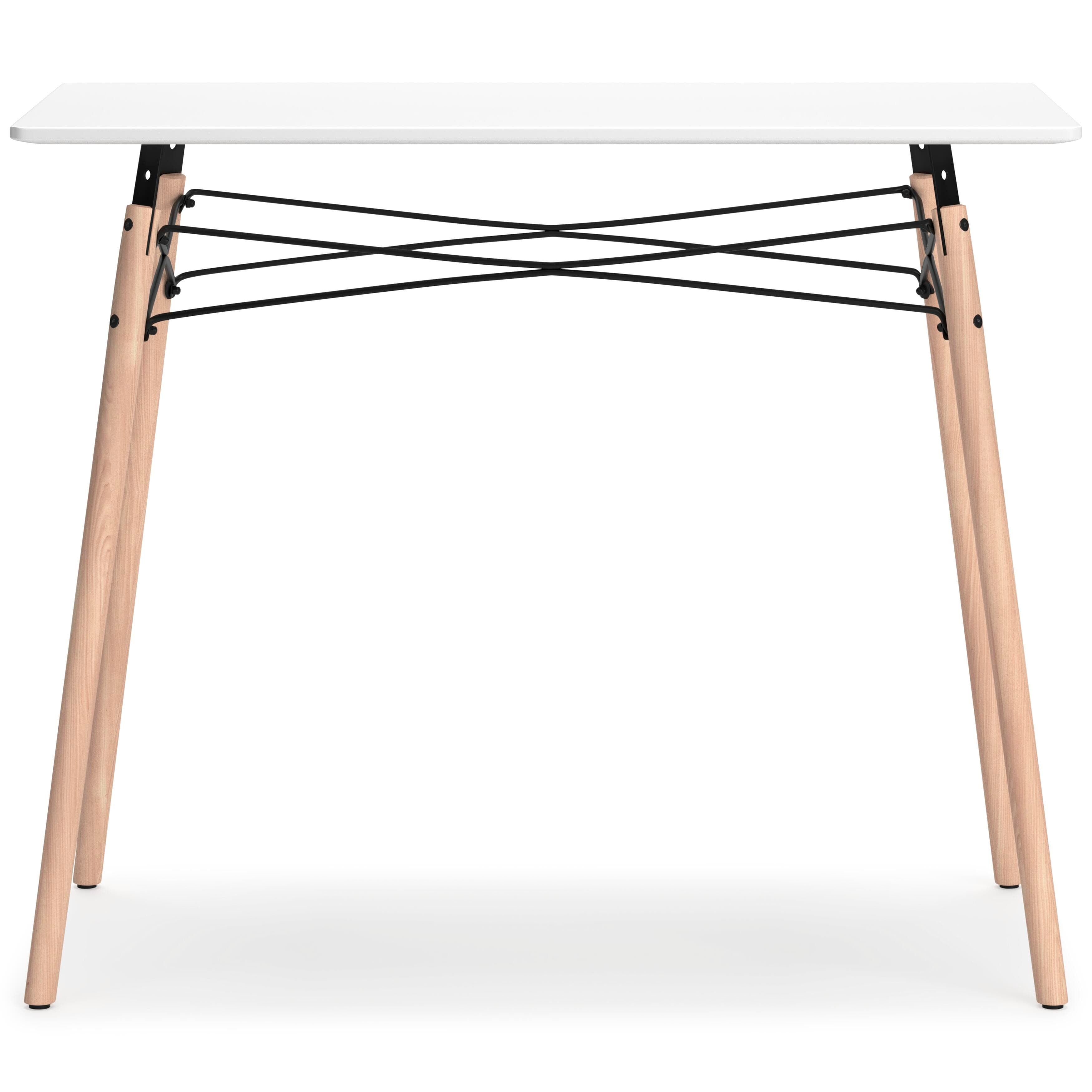 Jaspeni Home Office Desk — White, Black/Gray & Natural — view 6