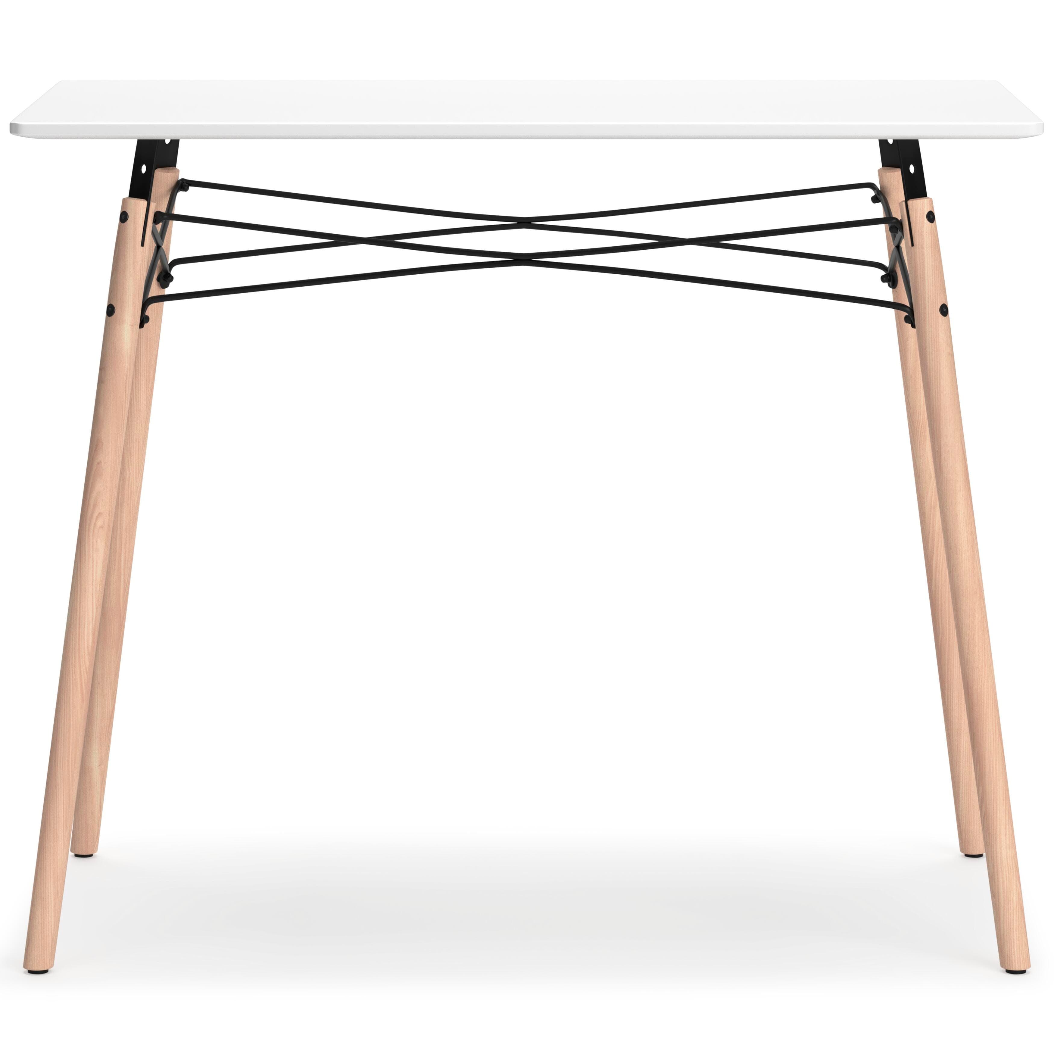 Jaspeni Home Office Desk — White, Black/Gray & Natural — view 3