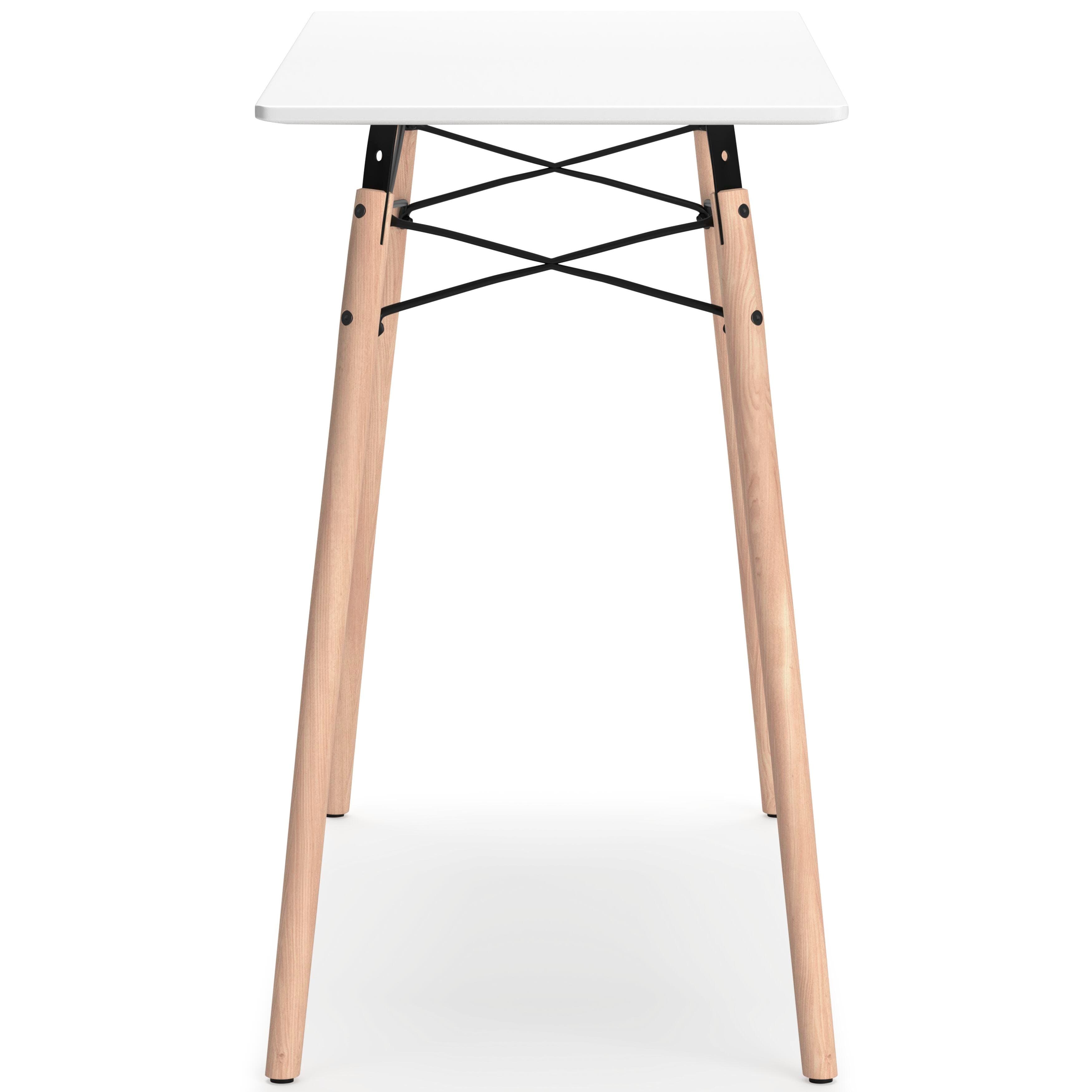 Jaspeni Home Office Desk — White, Black/Gray & Natural — view 7