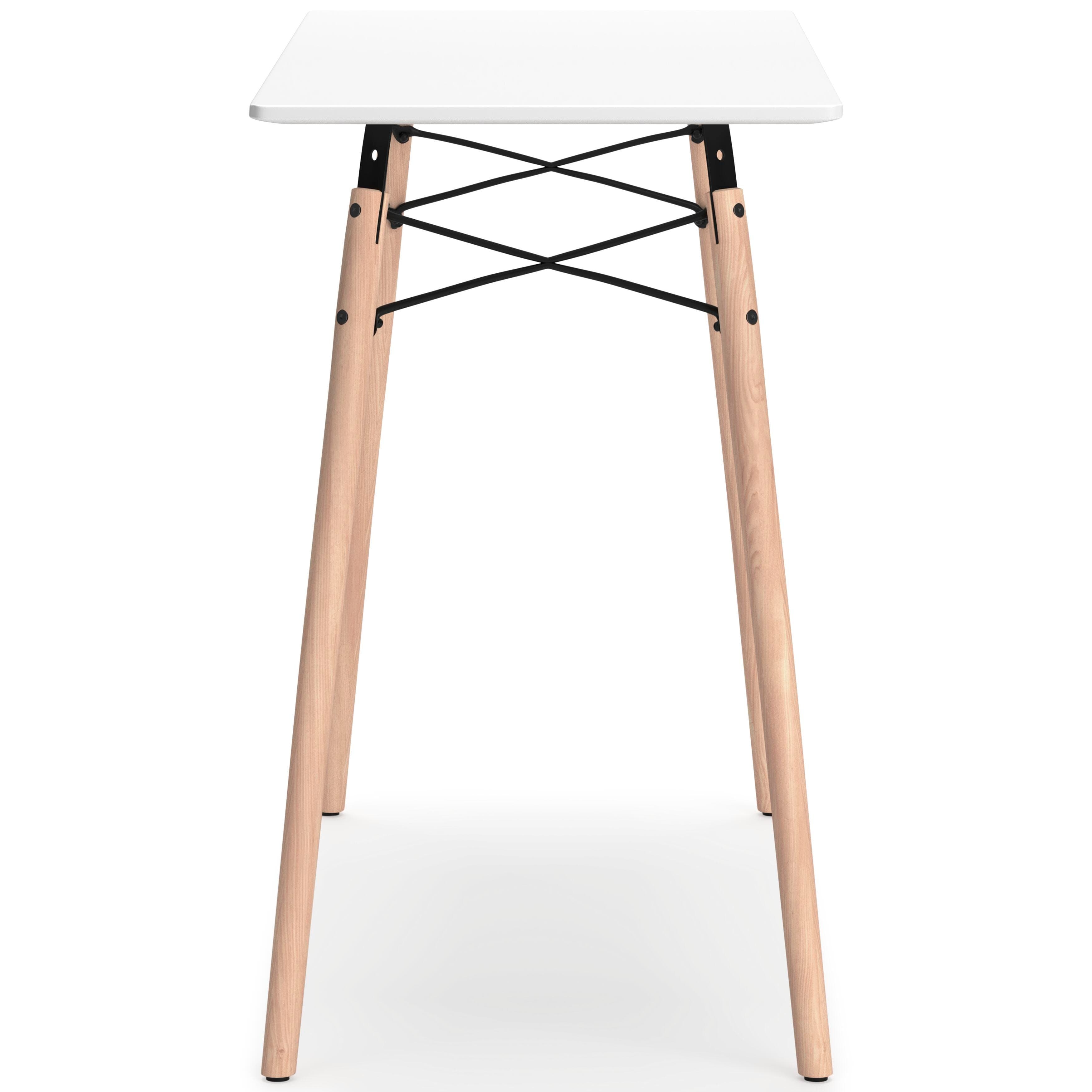 Jaspeni Home Office Desk — White, Black/Gray & Natural — view 5