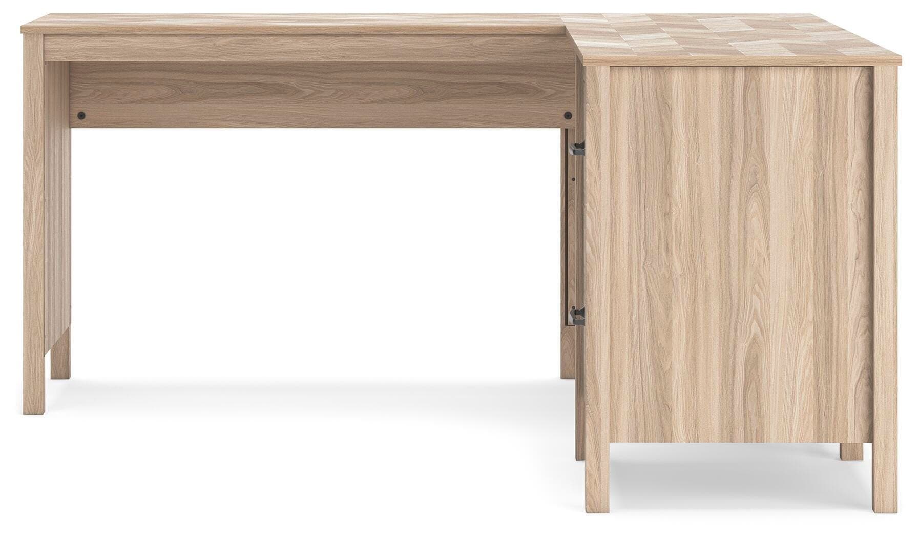 Battelle 60" Home Office Desk with Return — Brown/Beige — view 7