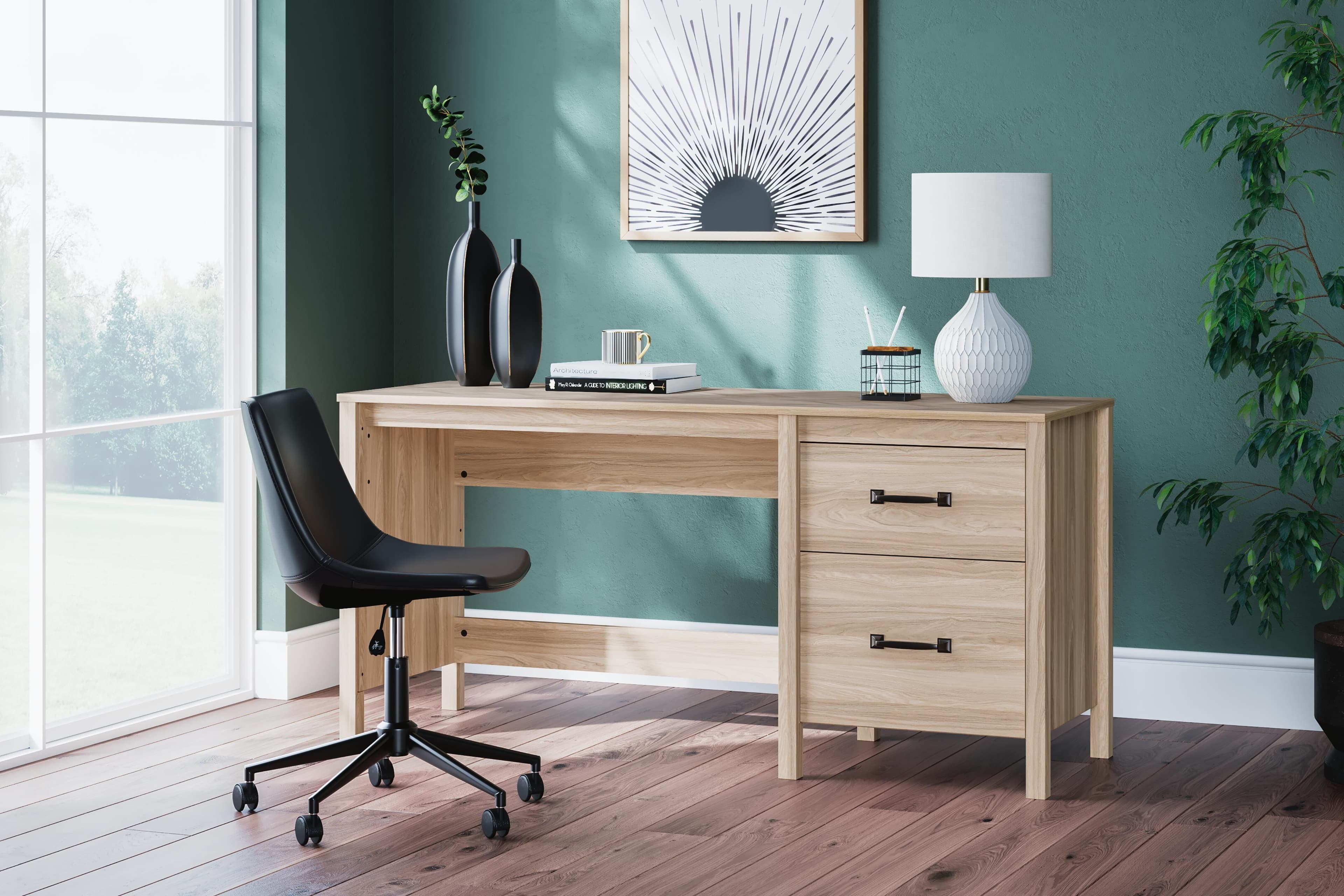Battelle 60" Home Office Desk — Brown/Beige — view 2