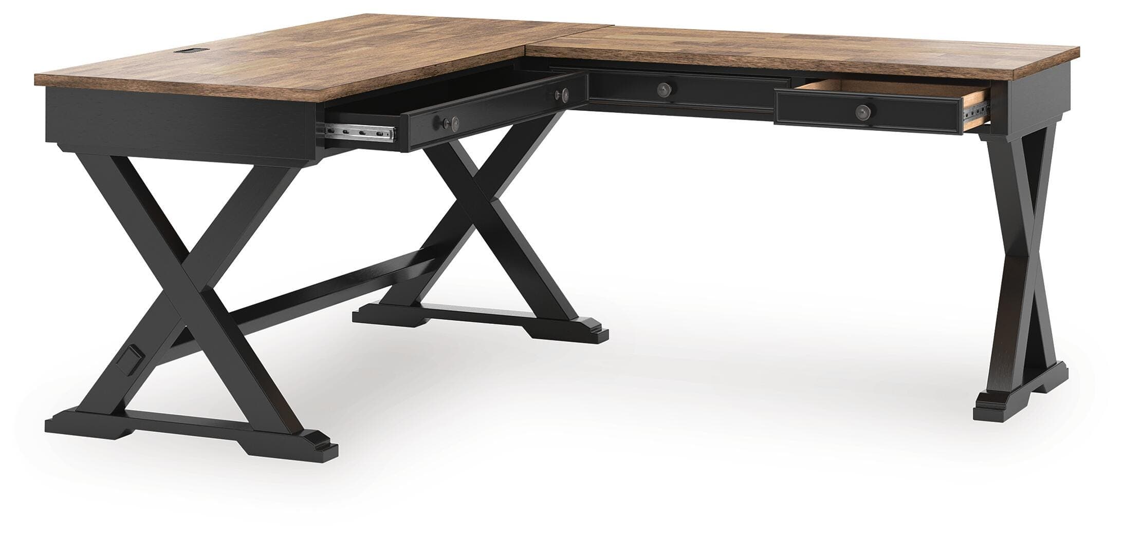 Wildenauer Home Office Desk — Brown/Black — view 3