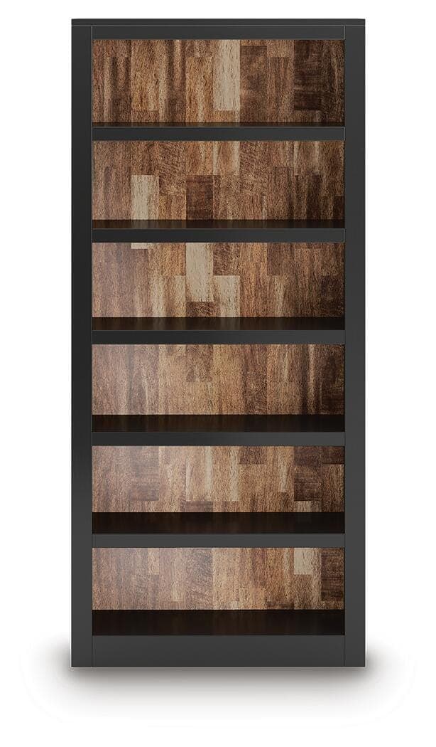 Wildenauer 75" Bookcase — Black/Gray & Brown/Beige — view 3