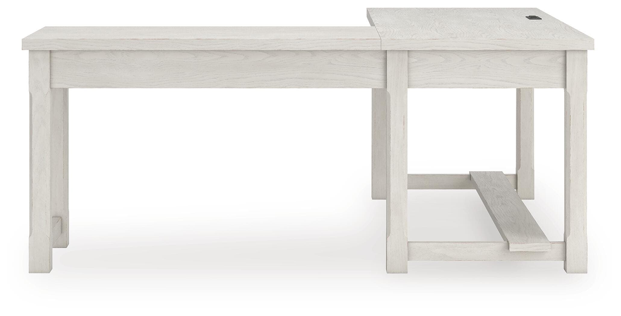 Robbinsdale L-Shaped Home Office Desk — Antique White — view 6