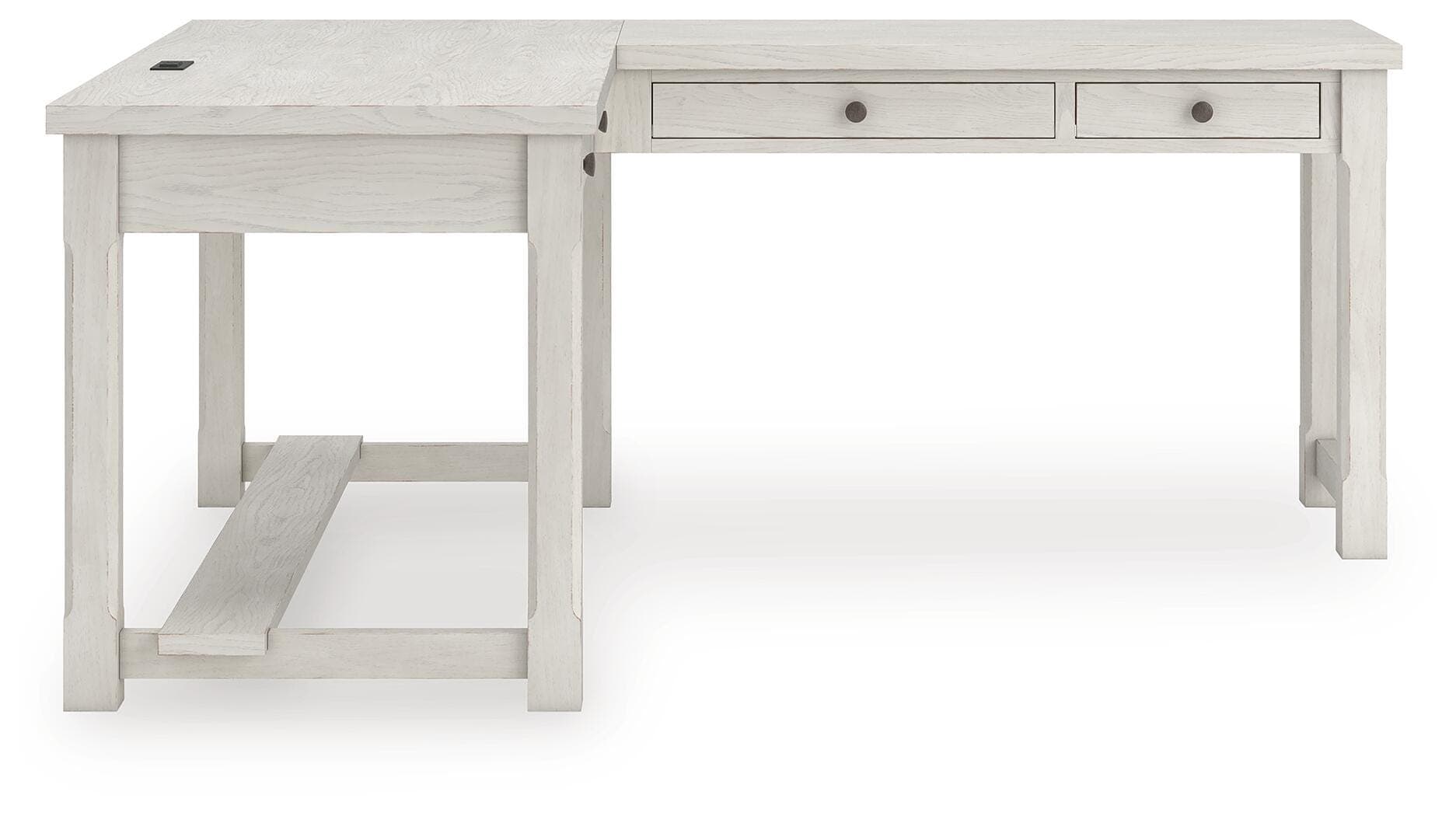Robbinsdale L-Shaped Home Office Desk — Antique White — view 5