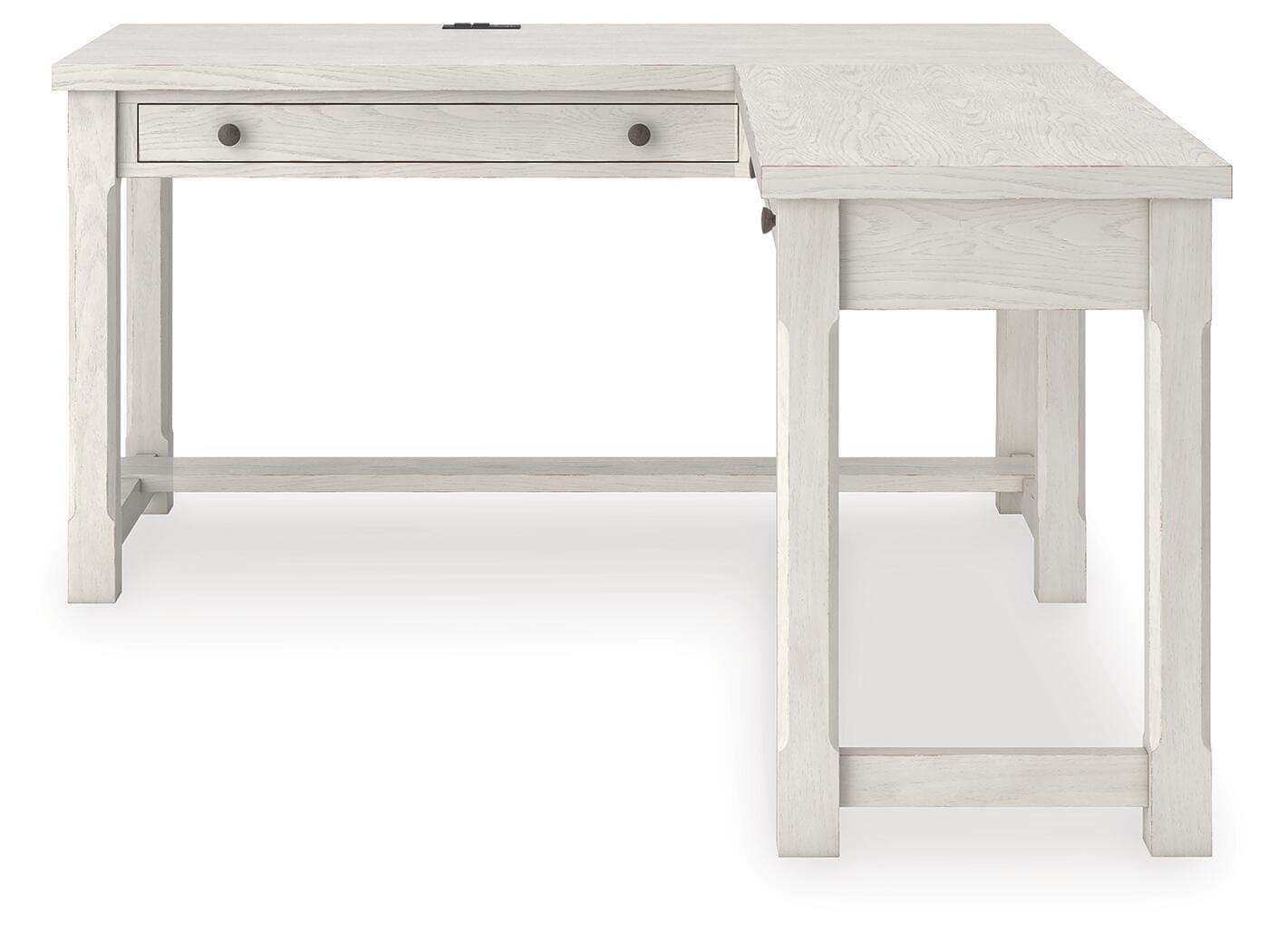 Robbinsdale L-Shaped Home Office Desk — Antique White — view 7