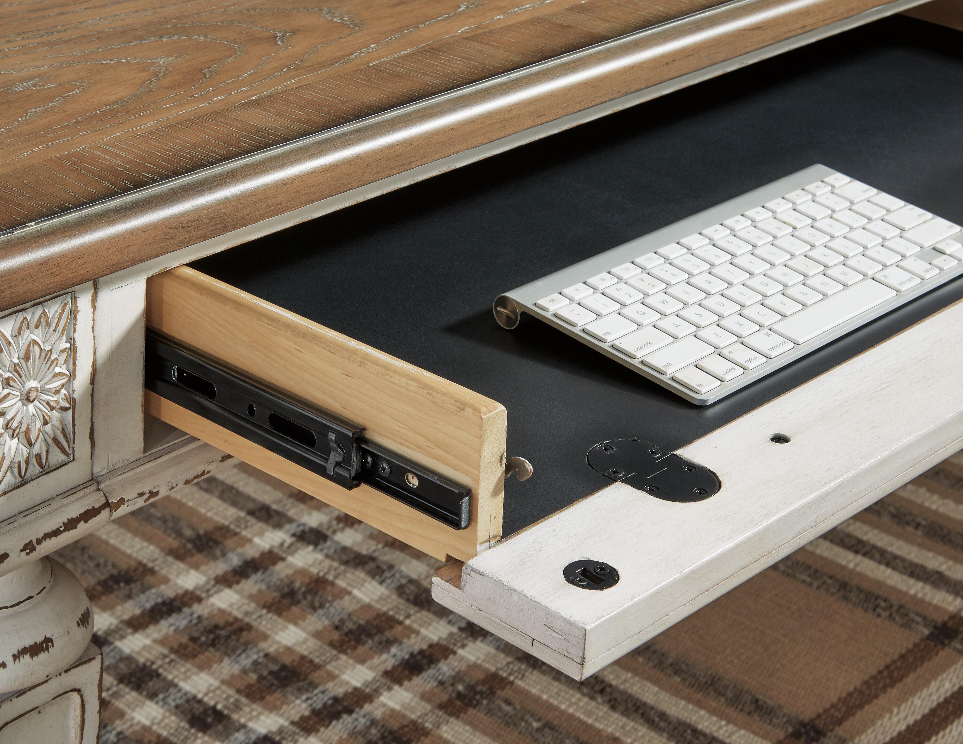 Realyn 2-Piece Home Office Desk — White — view 3