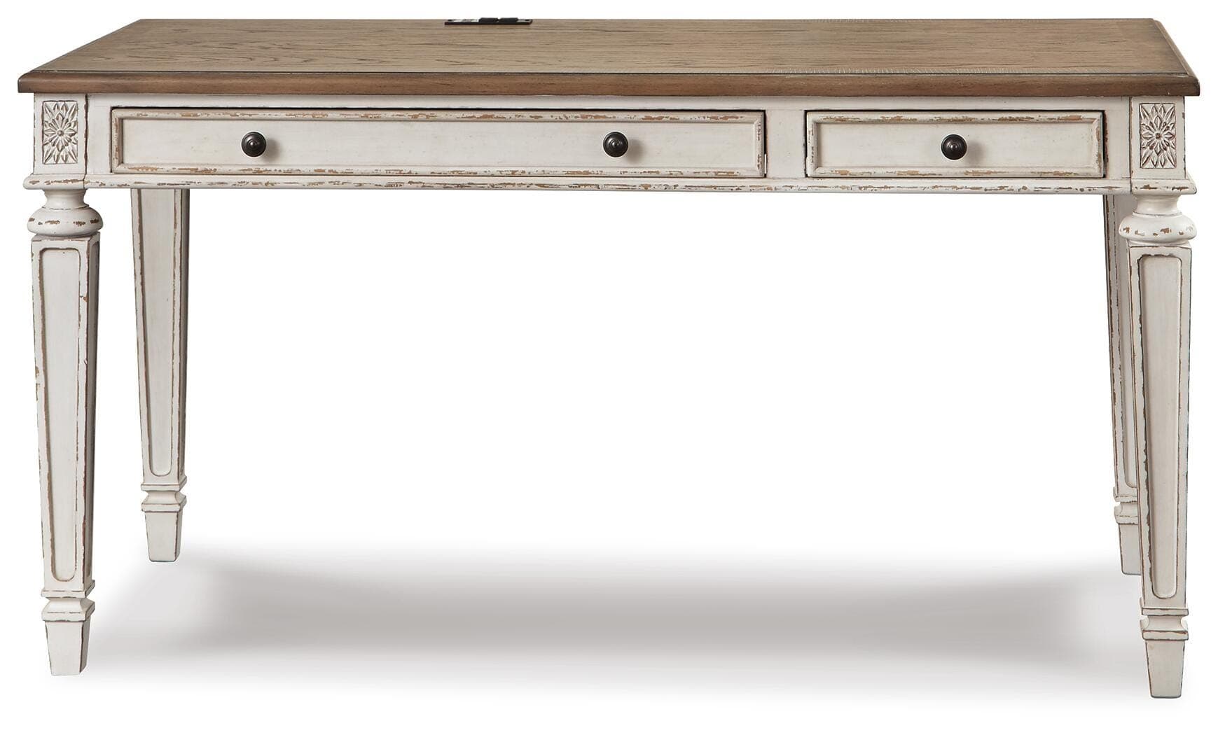 Realyn 60" Home Office Desk — White & Brown/Beige — view 3