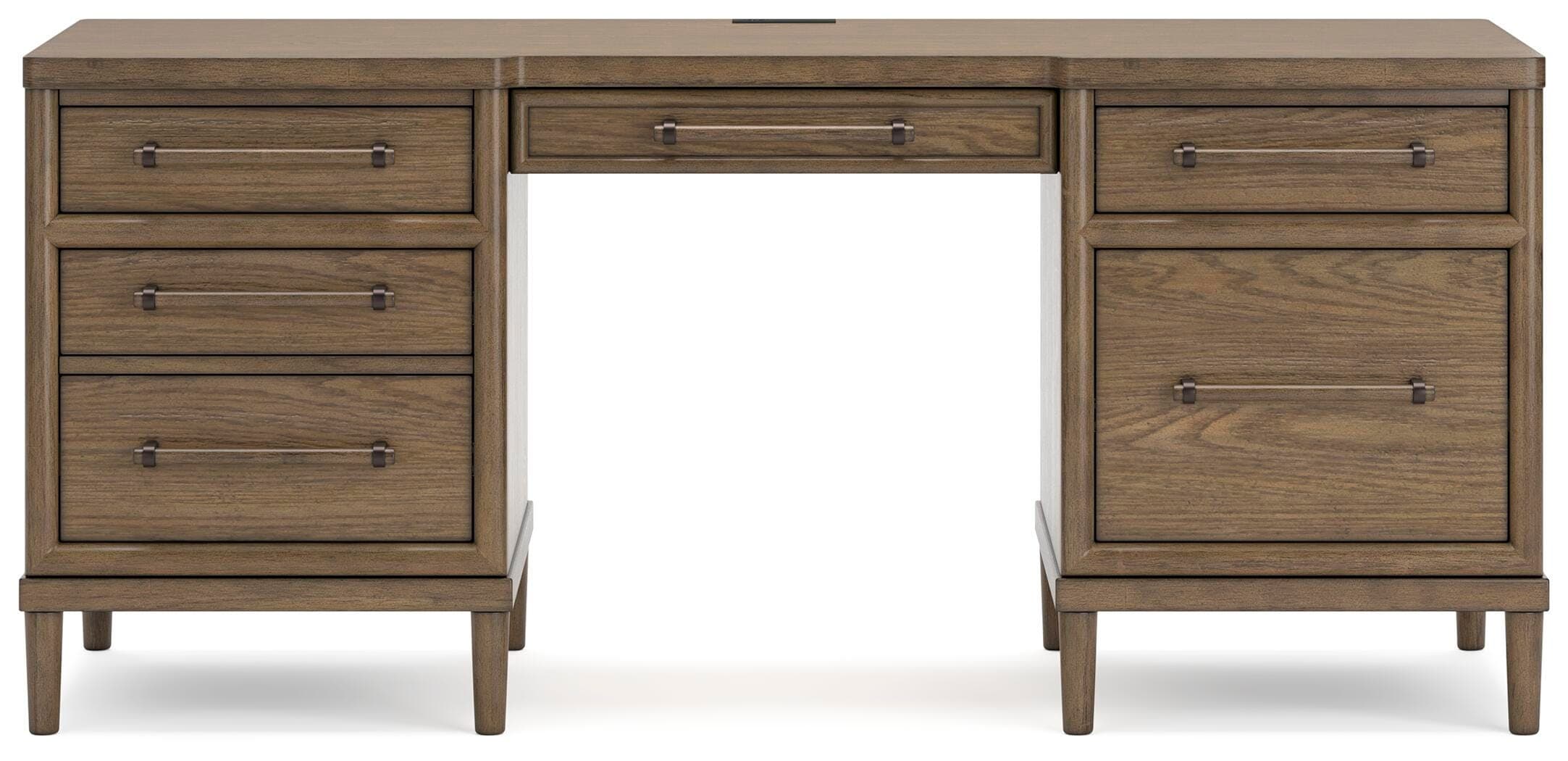 Roanhowe 68" Home Office Desk — Brown/Beige — view 5