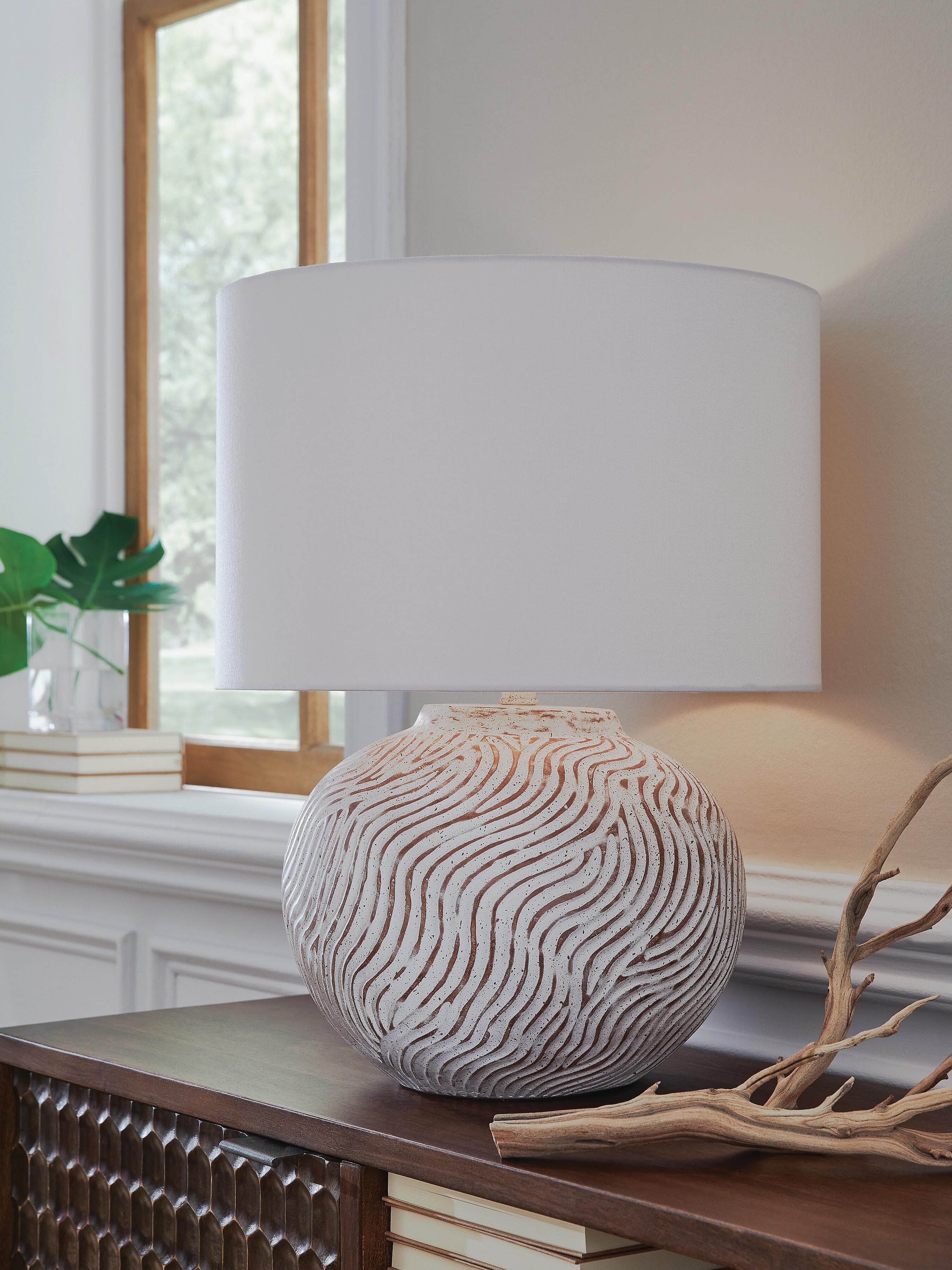 Vien Table Lamp — Distressed White — view 2