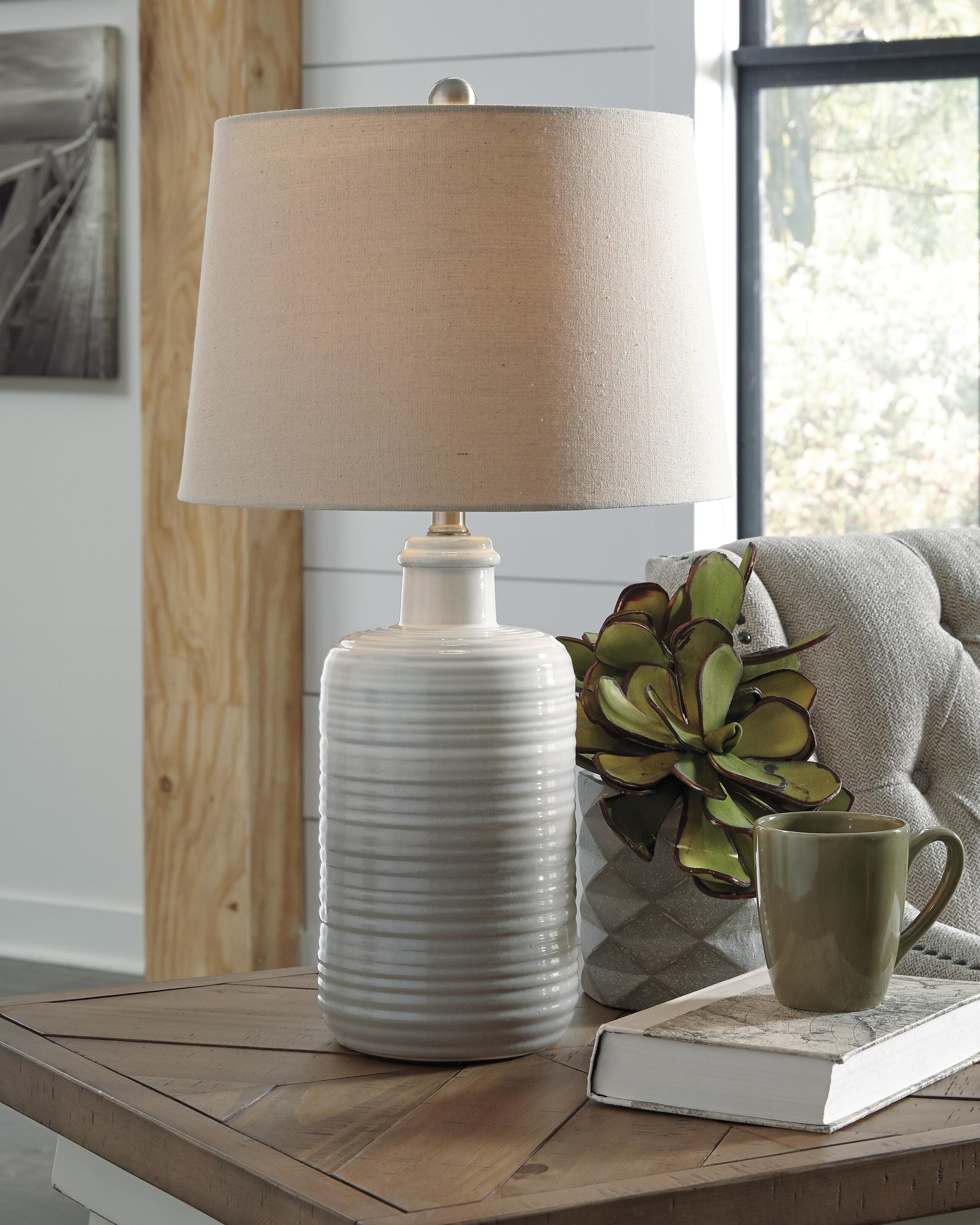 Marnina Table Lamp (Set of 2) — Black/Gray & Brown/Beige — view 2