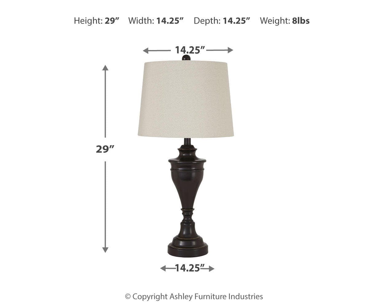 Darlita Table Lamp (Set of 2) — Black/Gray — view 5