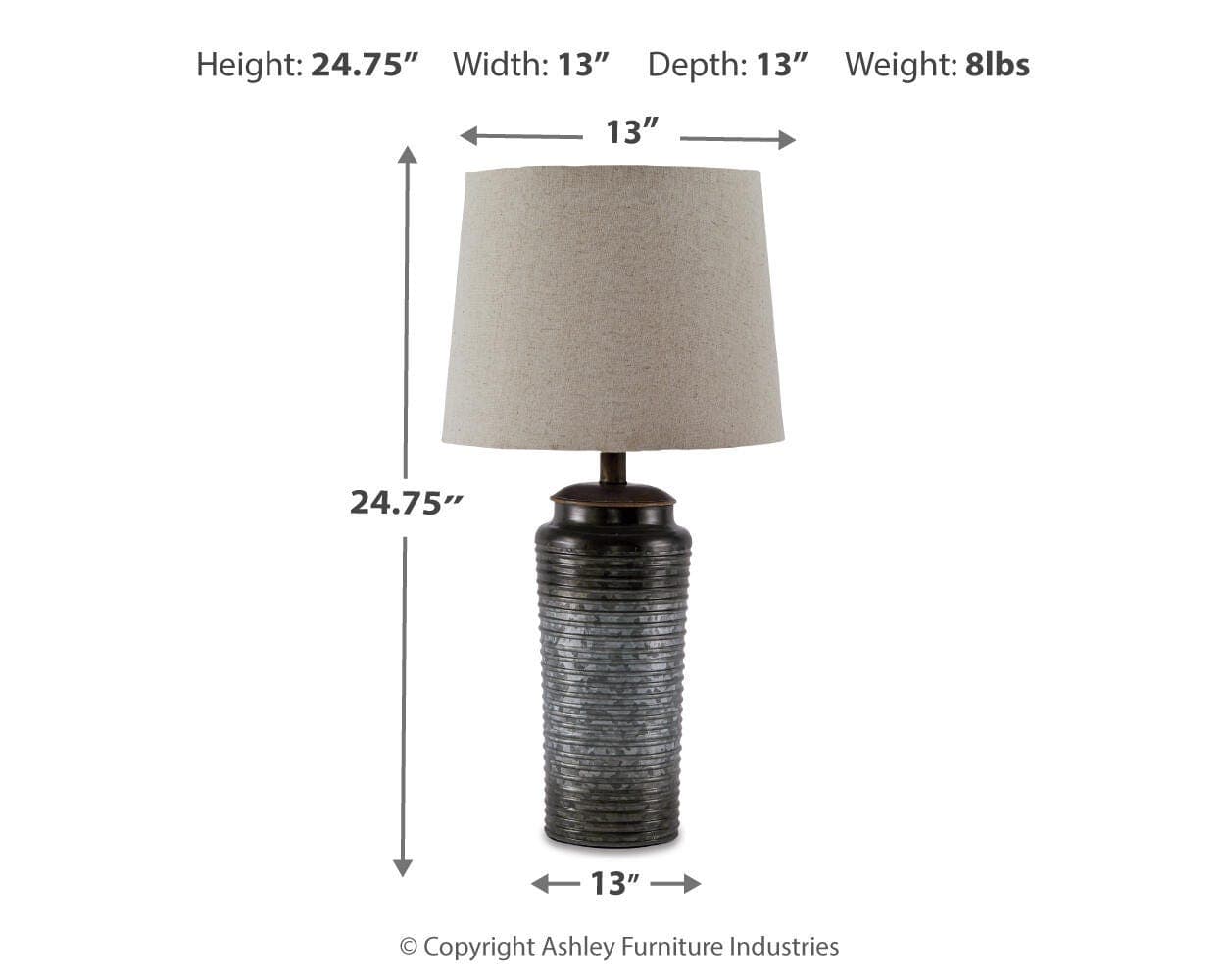 Norbert Table Lamp (Set of 2) — Black/Gray — view 4