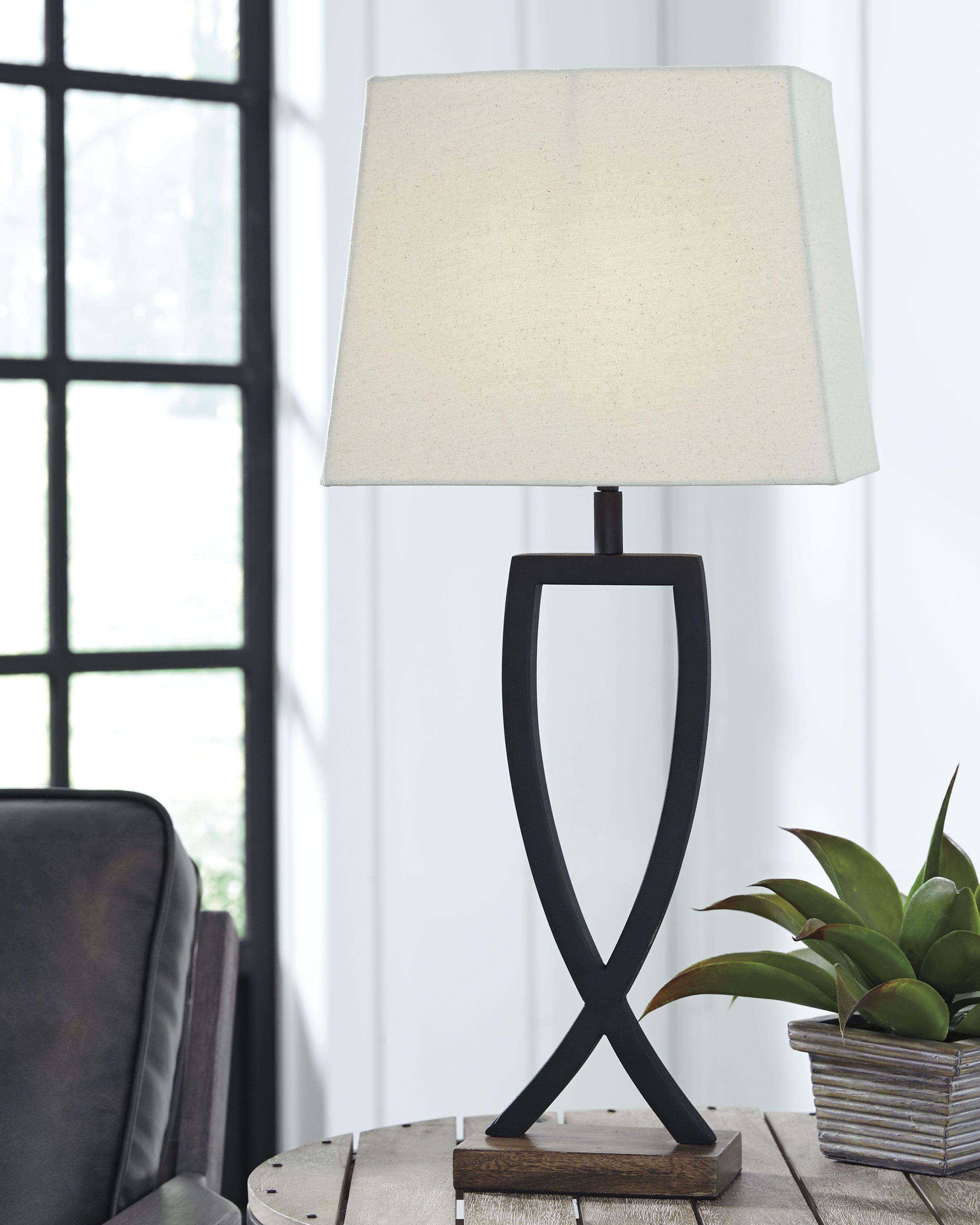 Makara Table Lamp (Set of 2) — Black/Gray & Brown/Beige — view 2