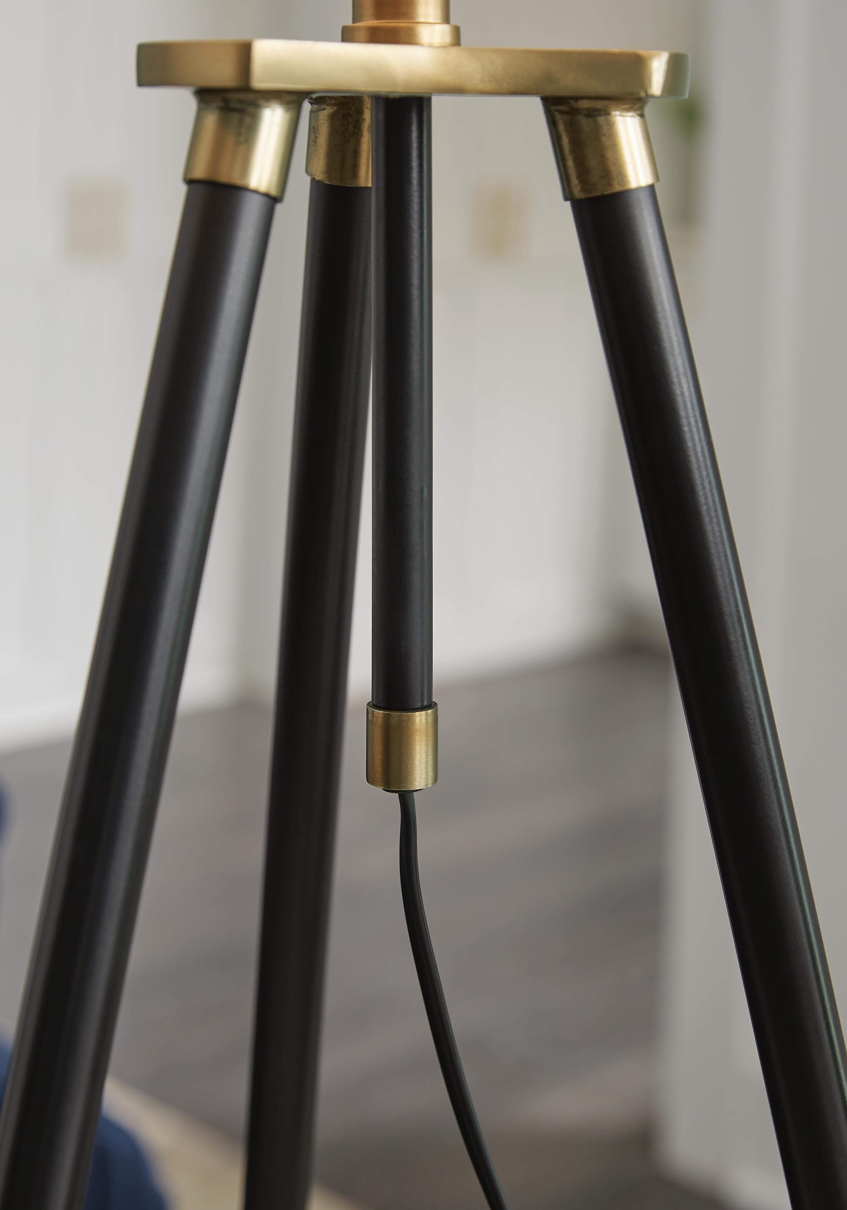 Cashner Floor Lamp — Metallic & Black/Gray — view 4