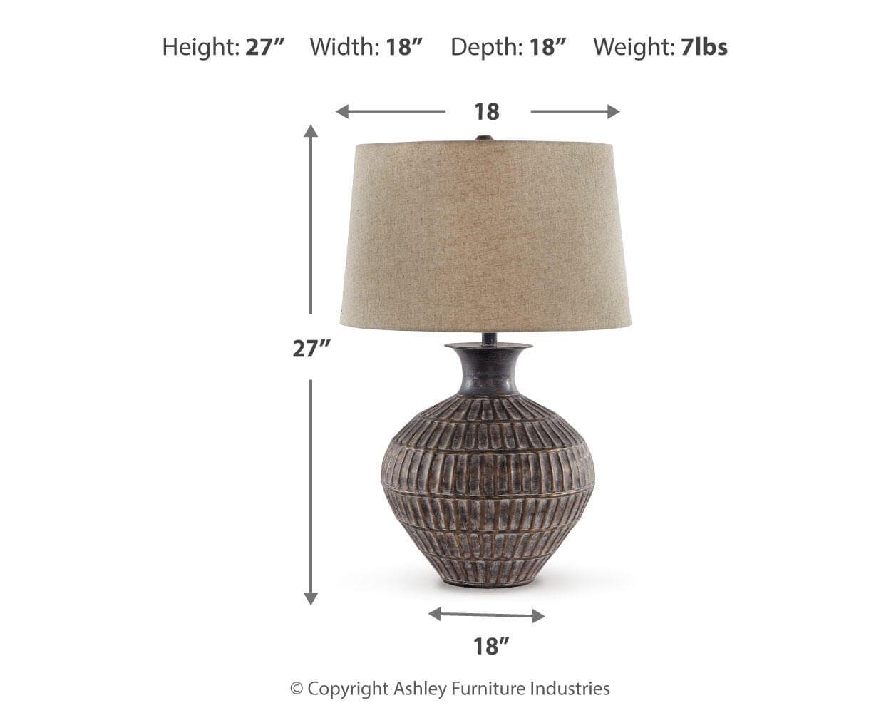 Magan Table Lamp — Brown/Beige — view 4