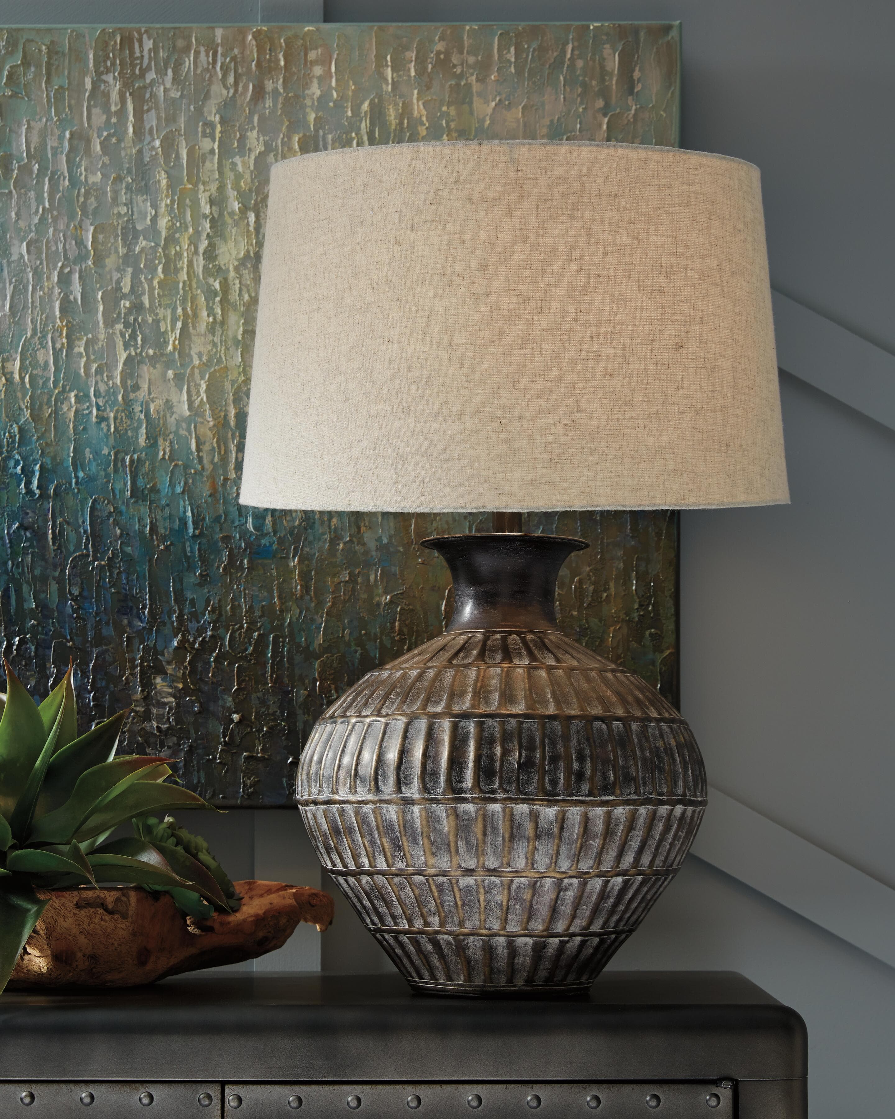 Magan Table Lamp — Brown/Beige — view 3