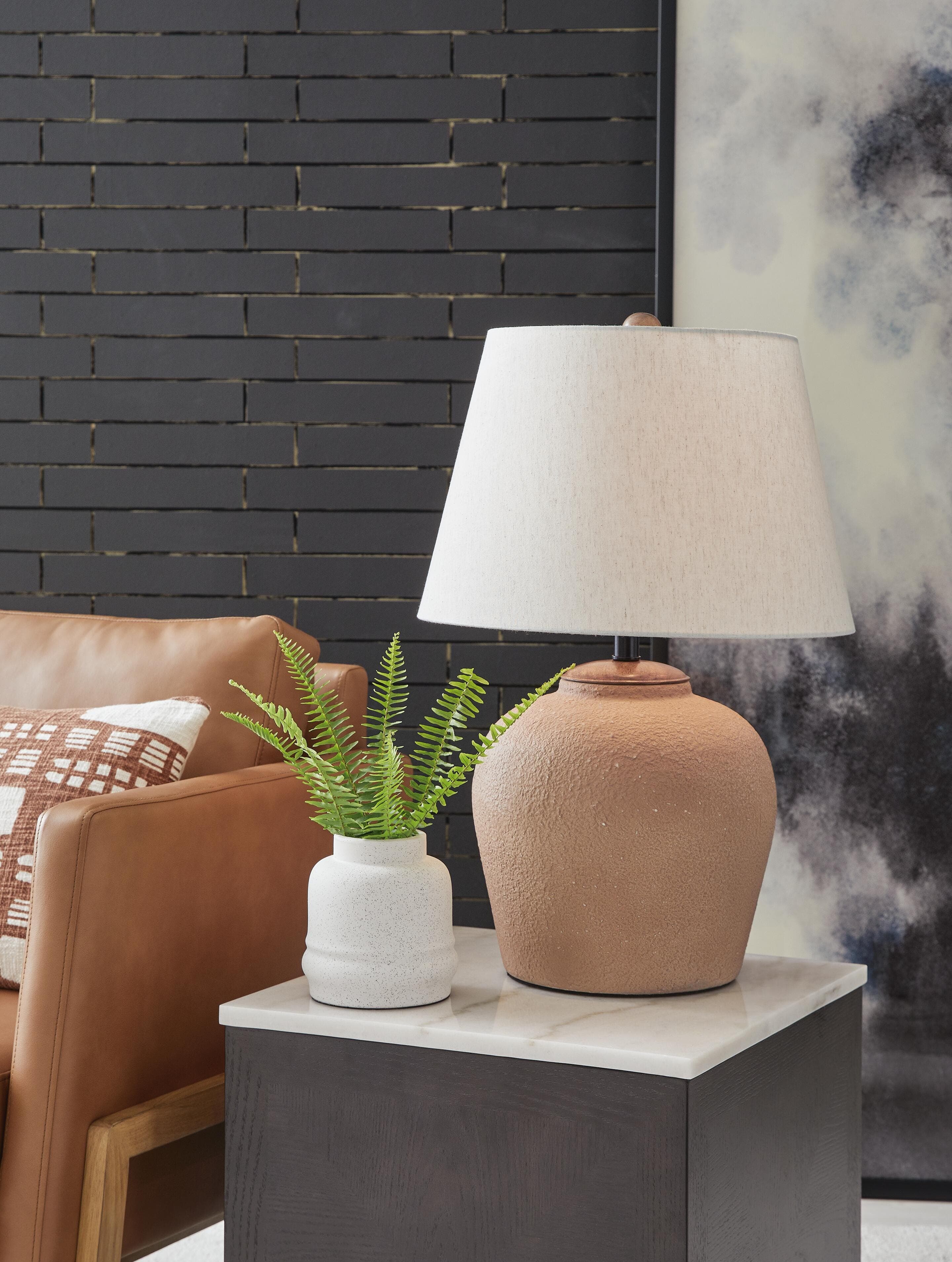 Scantor Table Lamp — Orange & Brown/Beige — view 2