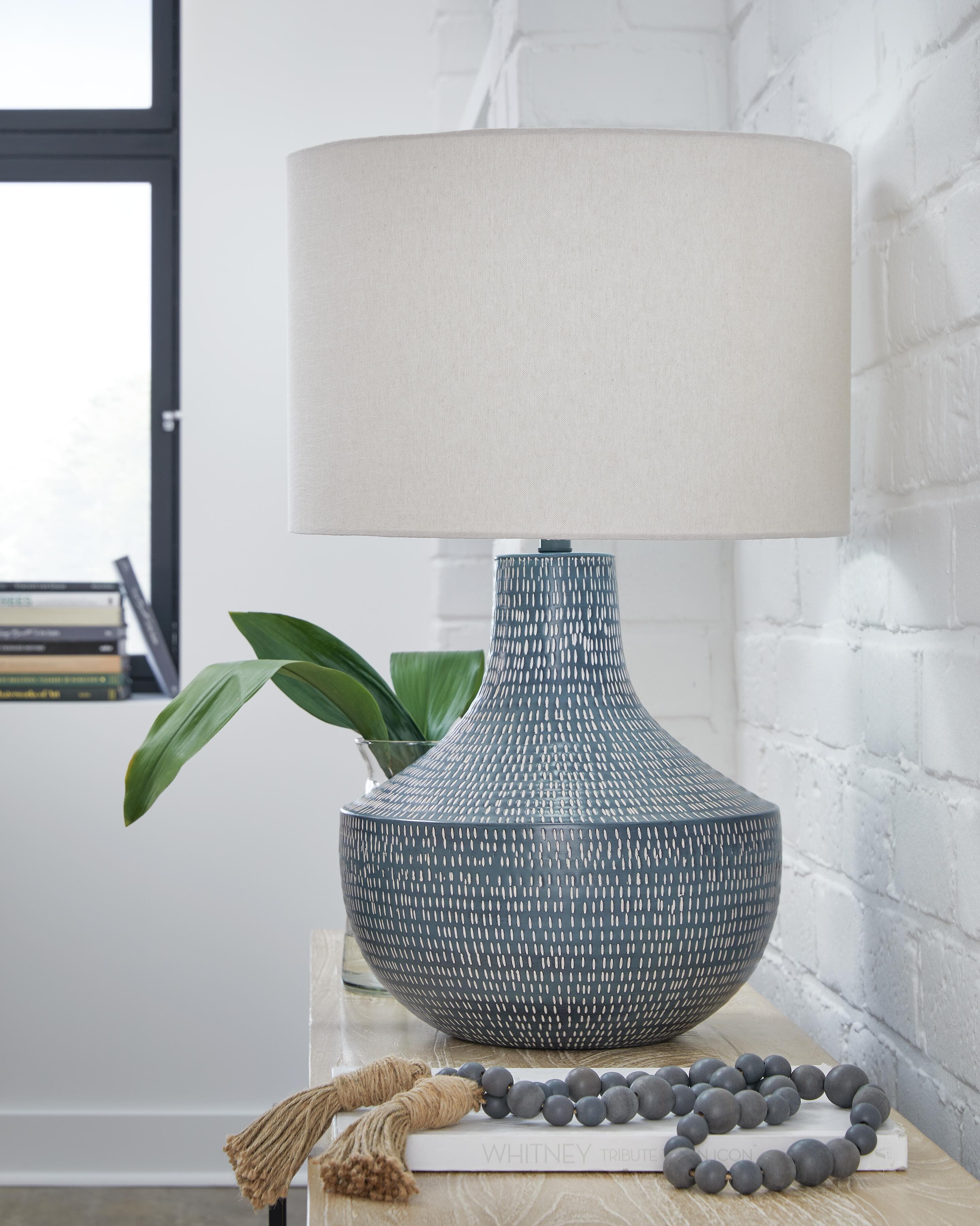 Schylarmont Table Lamp — White & Blue — view 2