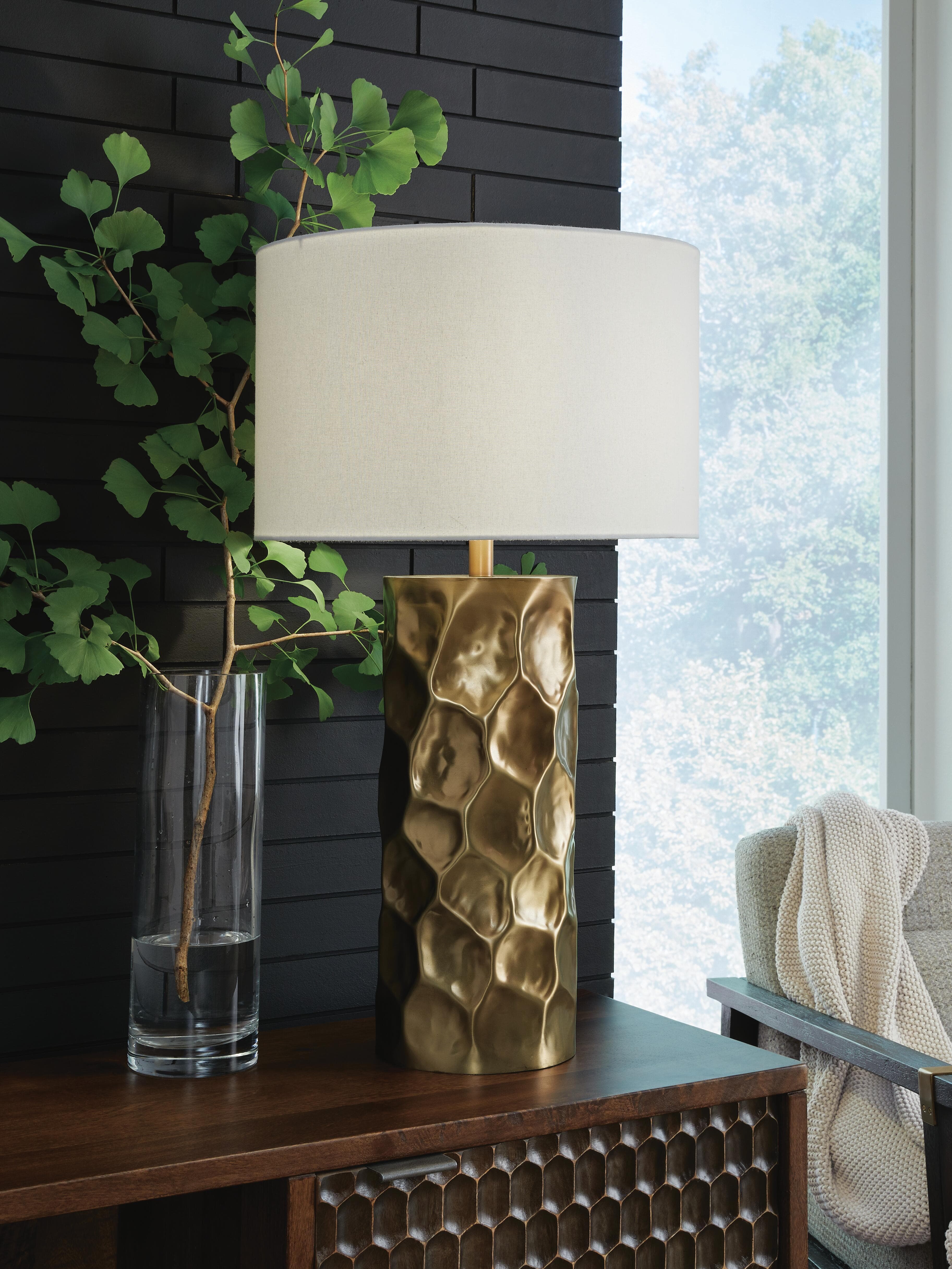Marshawn Table Lamp — Metallic & Yellow — view 2