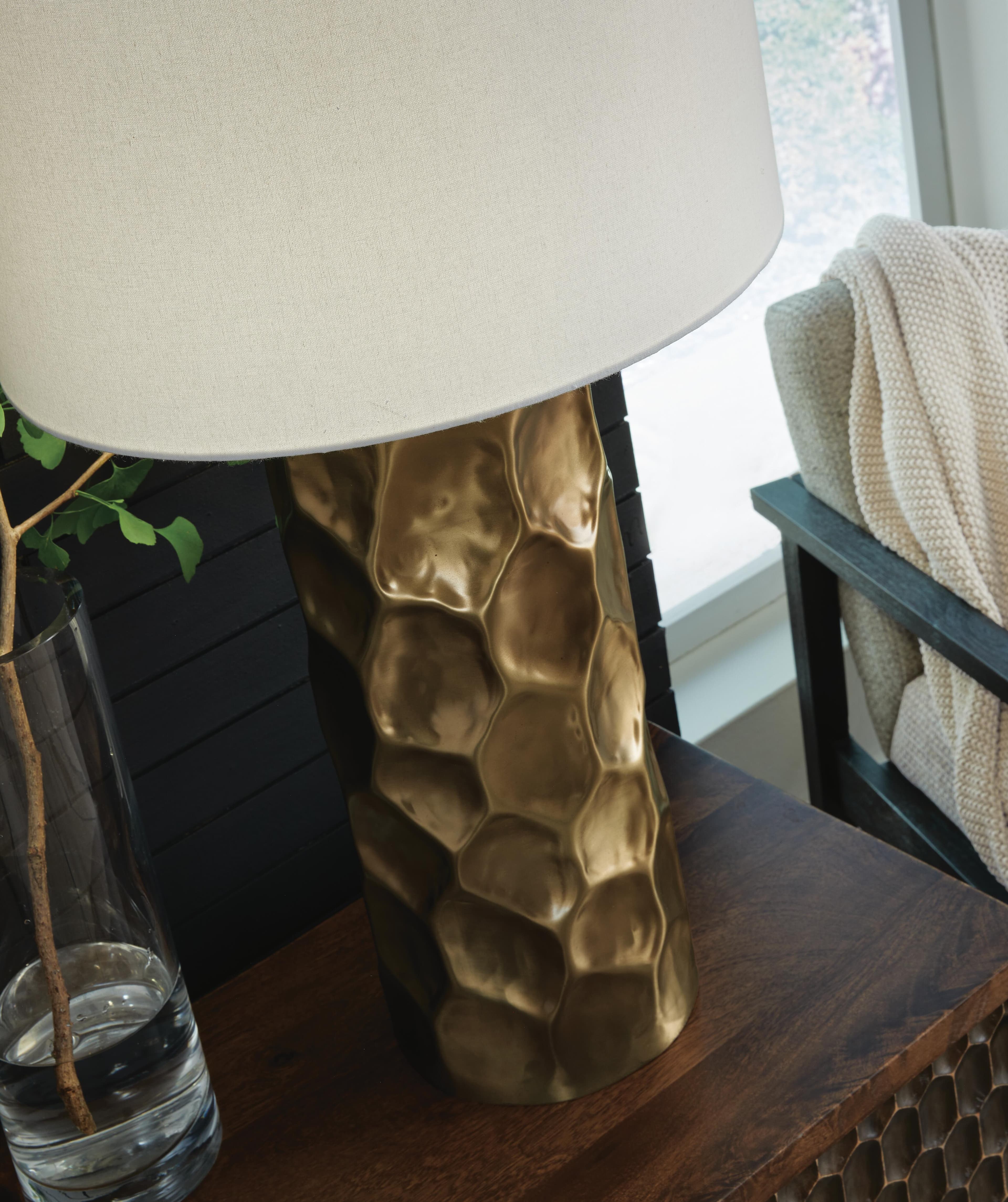 Marshawn Table Lamp — Metallic & Yellow — view 4